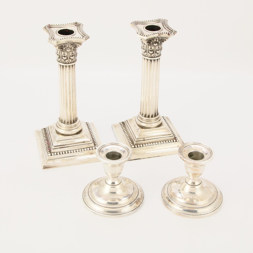 Gorham and International Sterling Weighted Sterling Silver Candlesticks