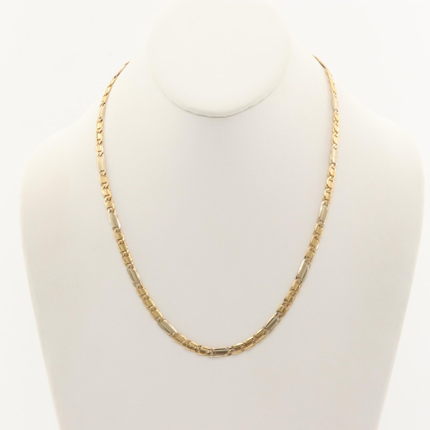 18K Yellow Gold Figaro Chain Necklace