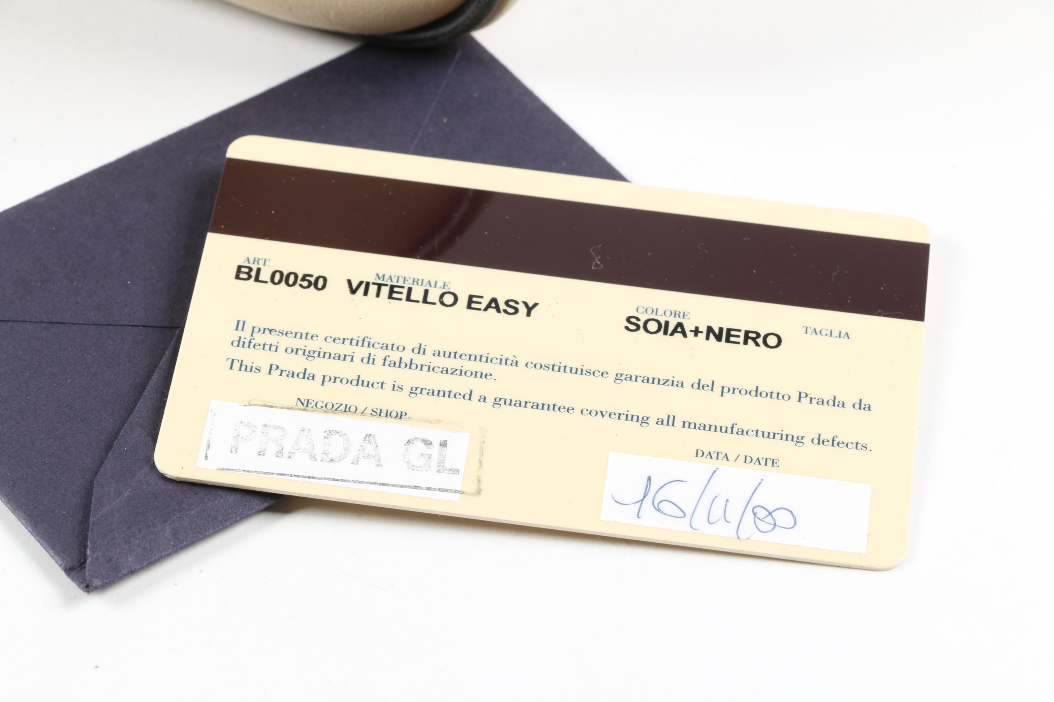 Prada Beige Leather Dome Bag Trimmed in Black