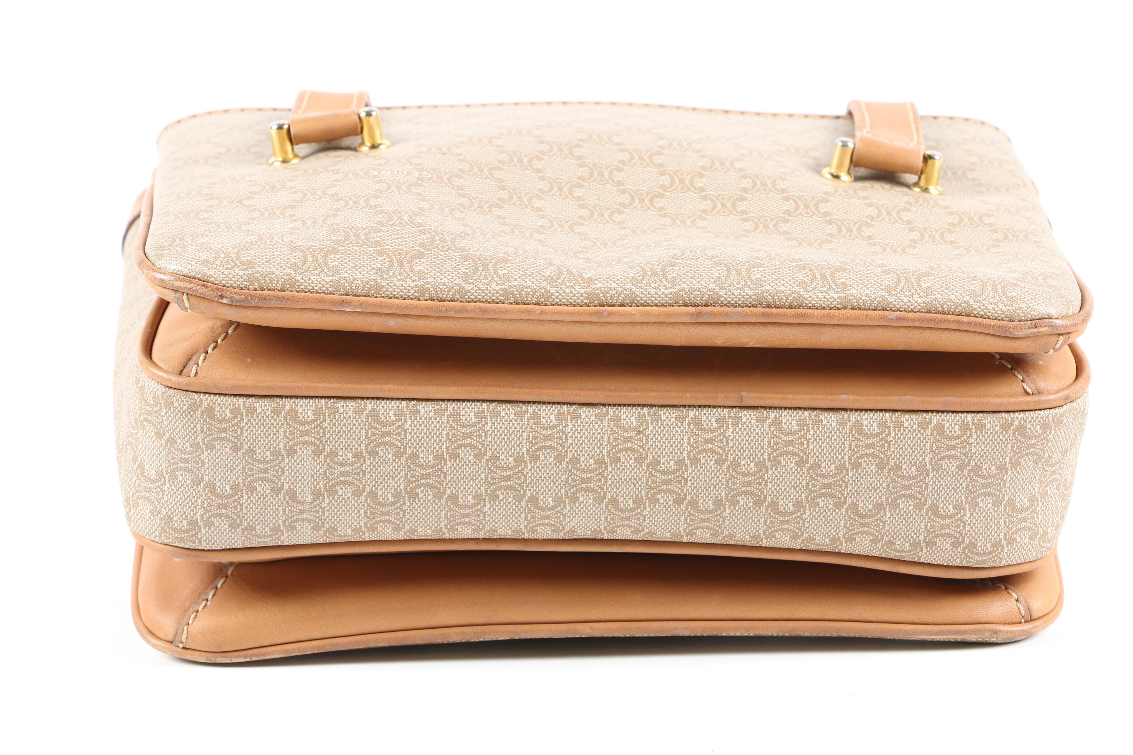 Celine Paris Handbag In Monogram Coated Canvas and Leather