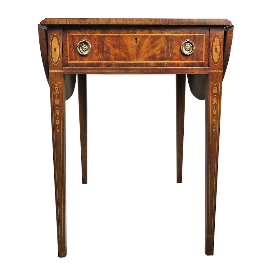Federal Style Marquetry-Inlaid Mahogany Pembroke Table, 20th Century