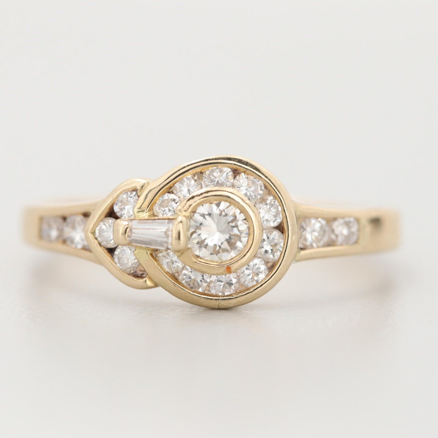 18K Yellow Gold Diamond Ring