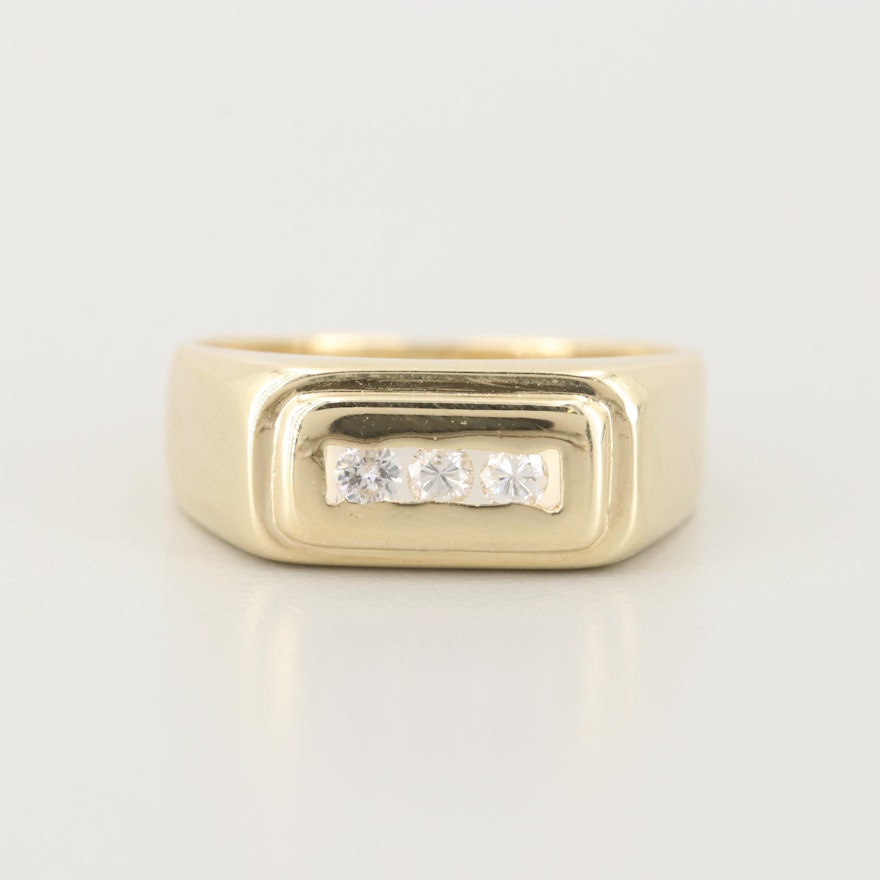 14K Yellow Gold Diamond Ring