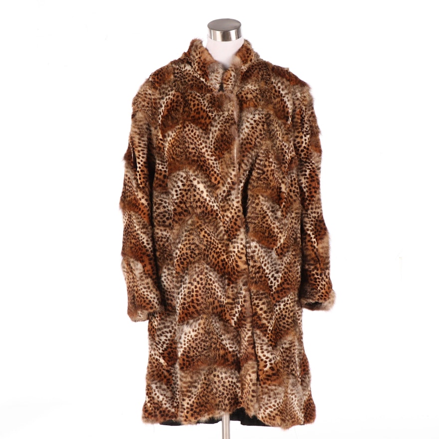 Escada Reversible Cheetah Dyed Rabbit Fur Coat