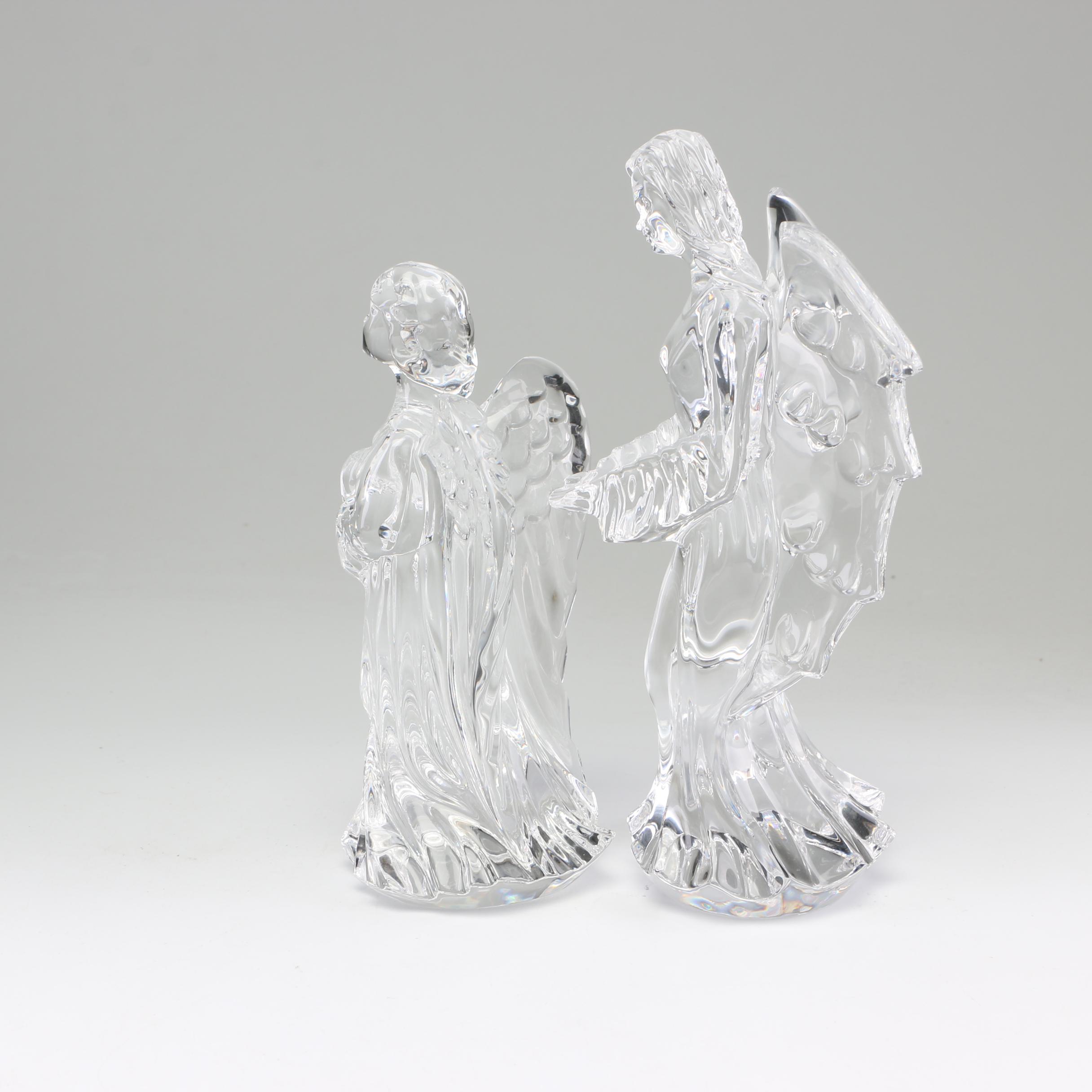 Waterford Crystal "Angel of Hope" and "Guardian Angel" Figurines