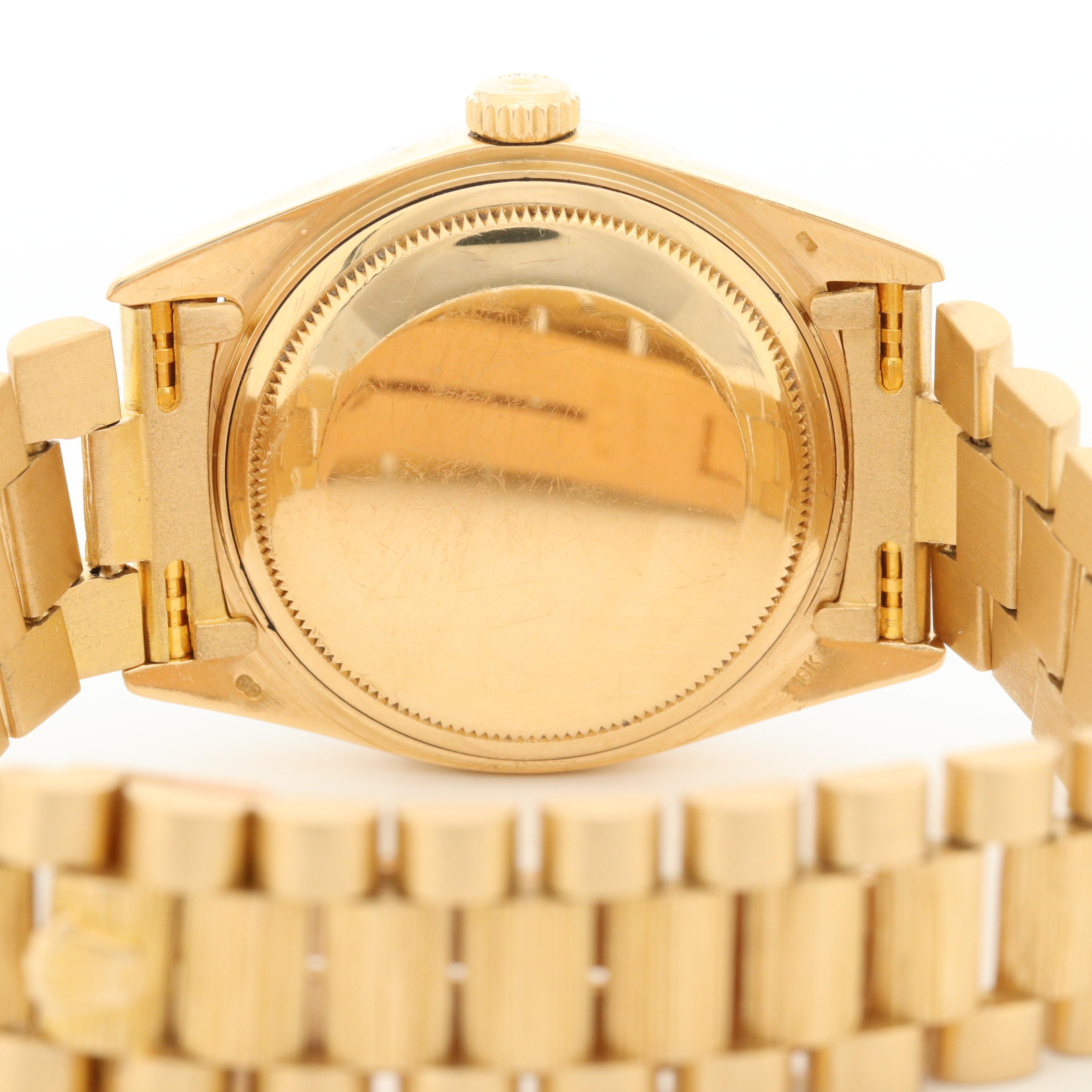 Vintage Rolex Day-Date 18K Yellow Gold Watch with 1.16 CTW Diamond Bezel