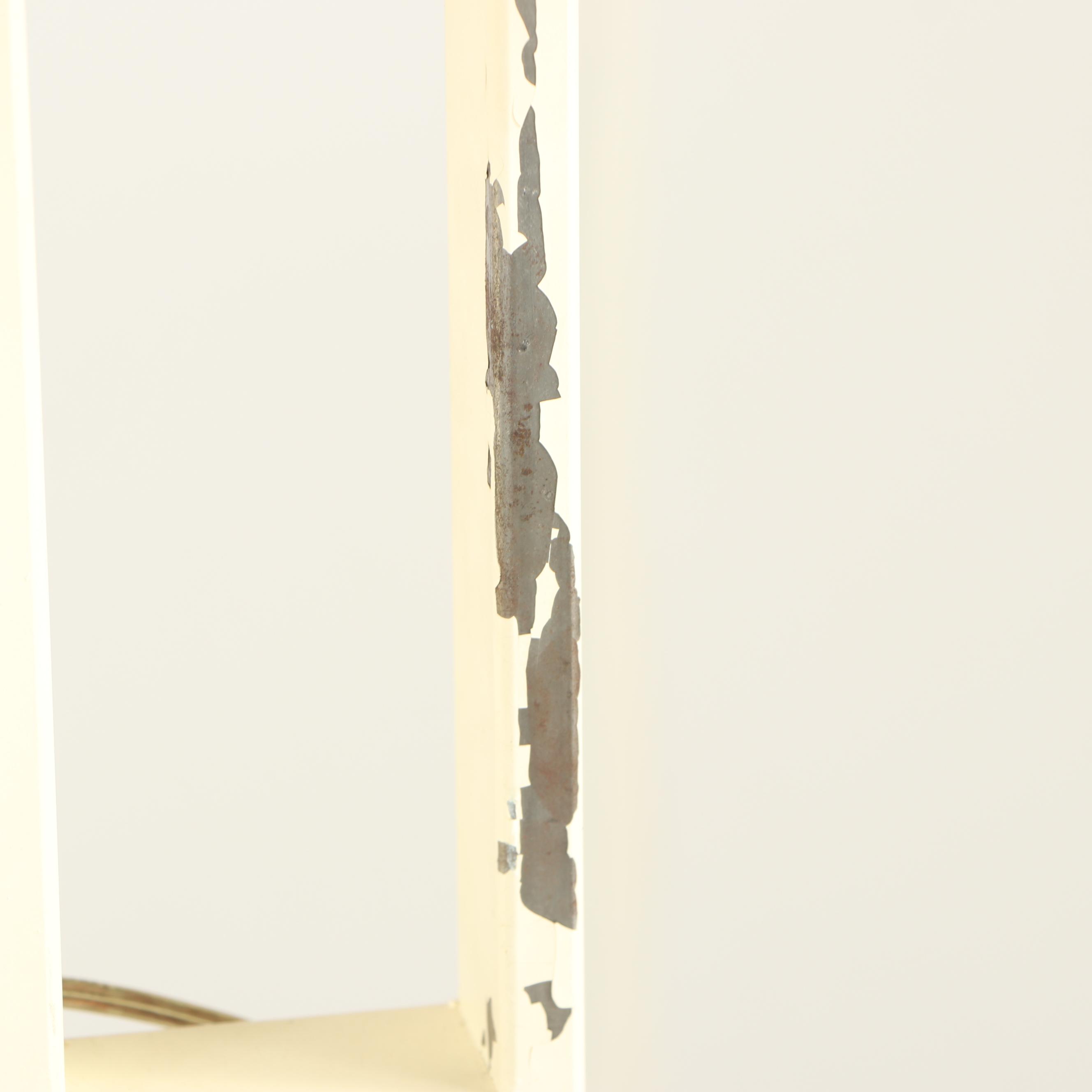 Mid Century Painted Metal Floor Lamp on Stone Base