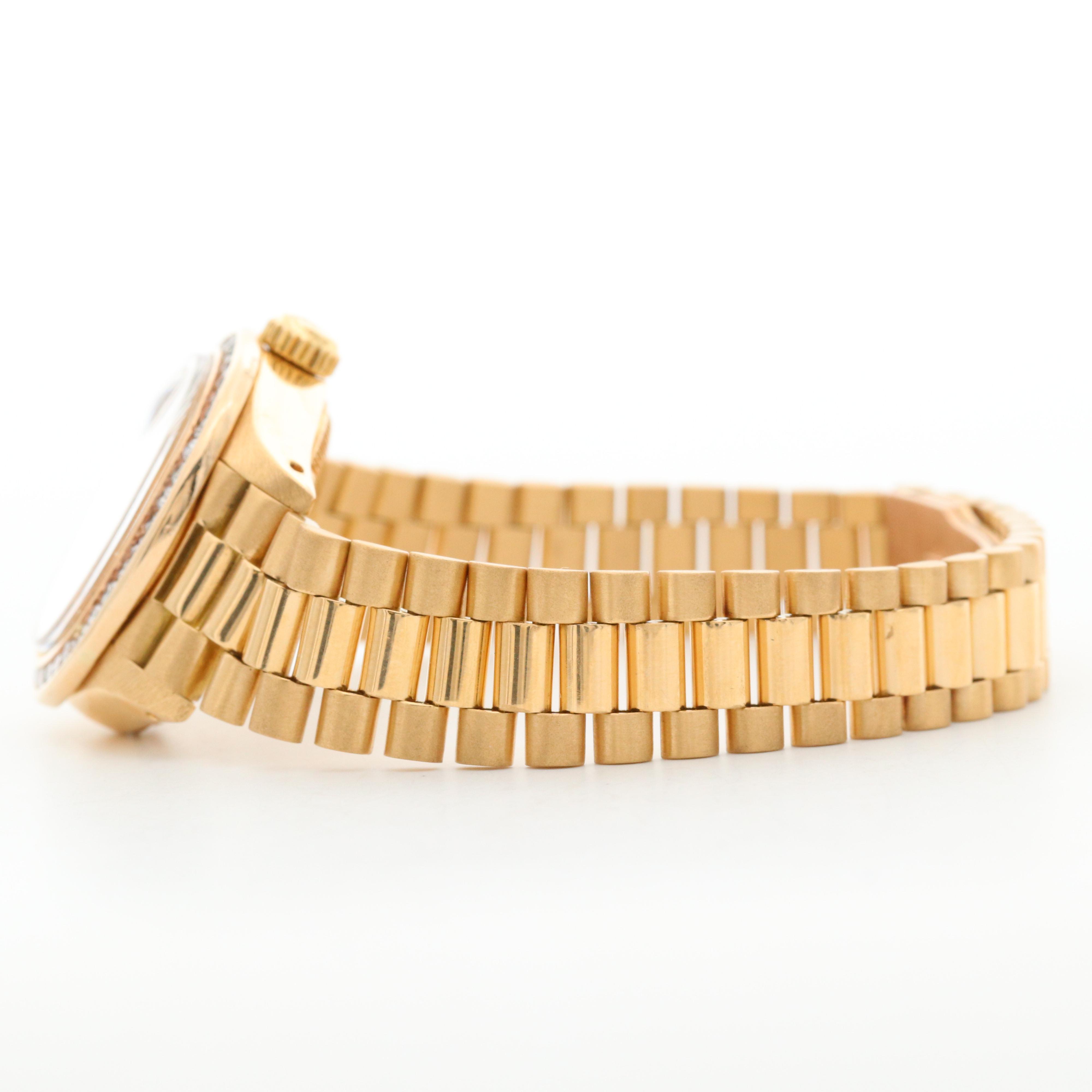 Rolex Datejust 18K Yellow Gold and 1.15 CTW Diamond Watch, Circa 1982