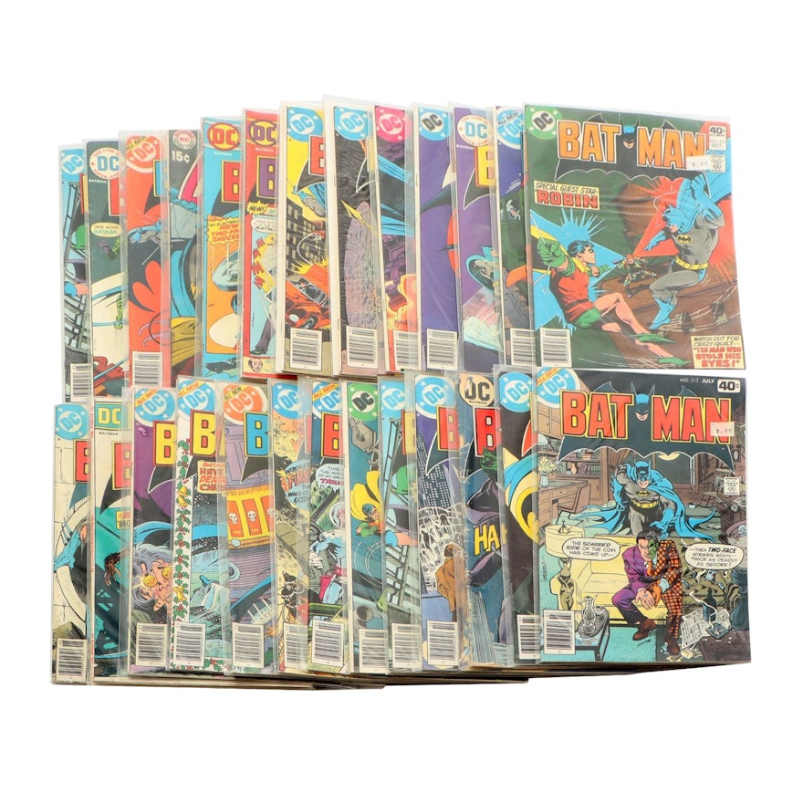 Bronze Age DC "Batman" including #222 with Beatles Death Cover