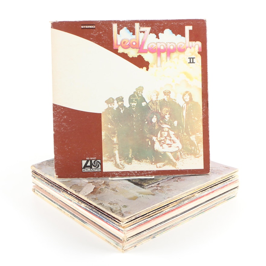 Rock Record Albums including Led Zeppelin, Pink Floyd, and the Rolling Stones