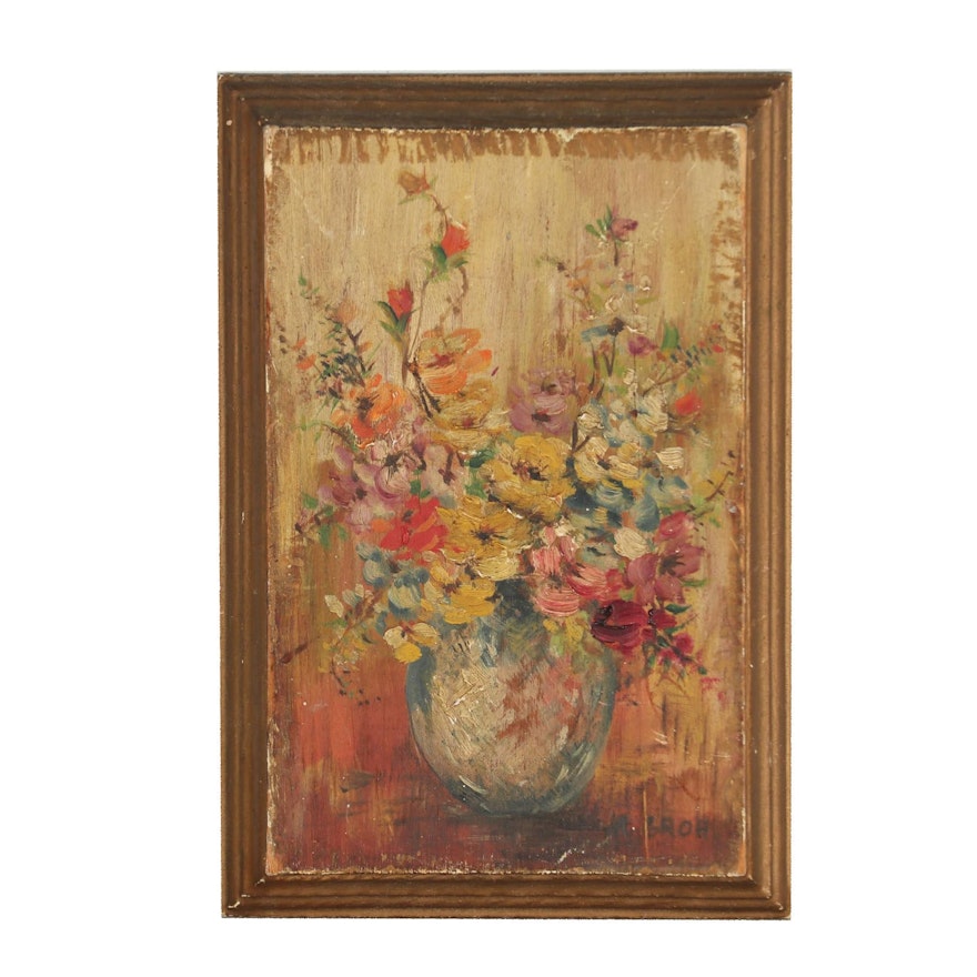 A. Broh Oil Painting of Floral Still Life