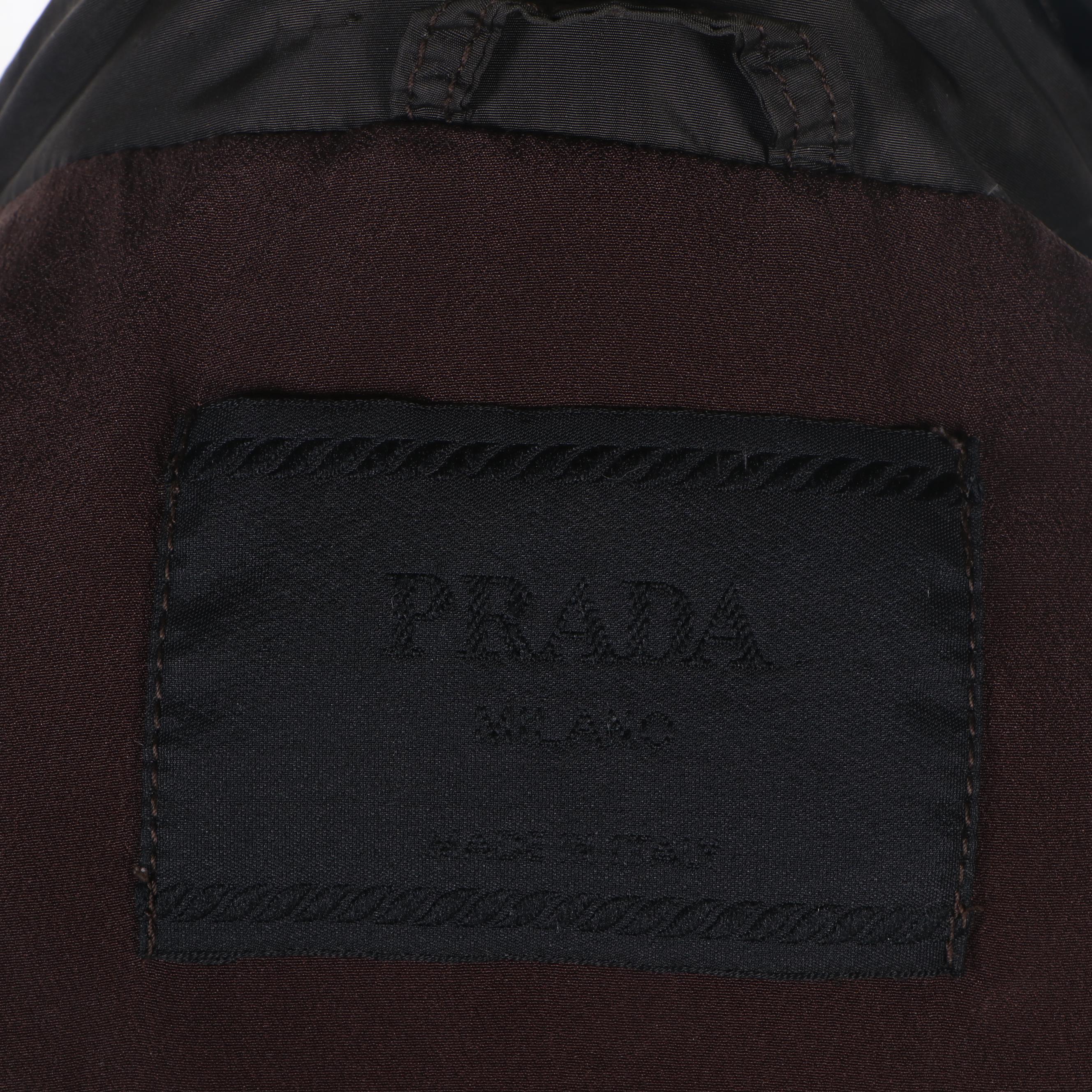 Prada Milano Black Zipper-Front Puffer Coat