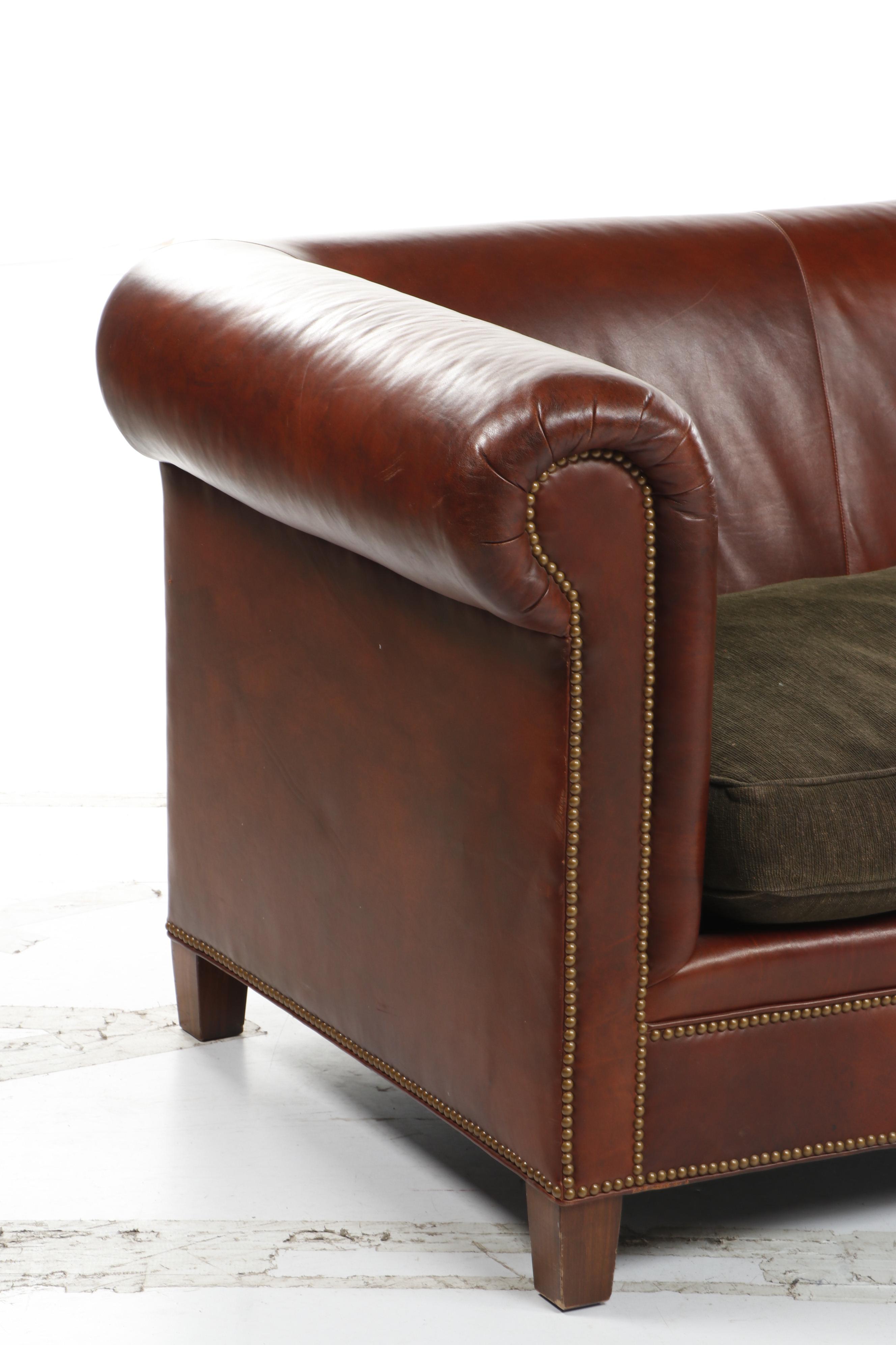 E.J. Victor Connoisseur Red Leather Sofa, Late 20th Century