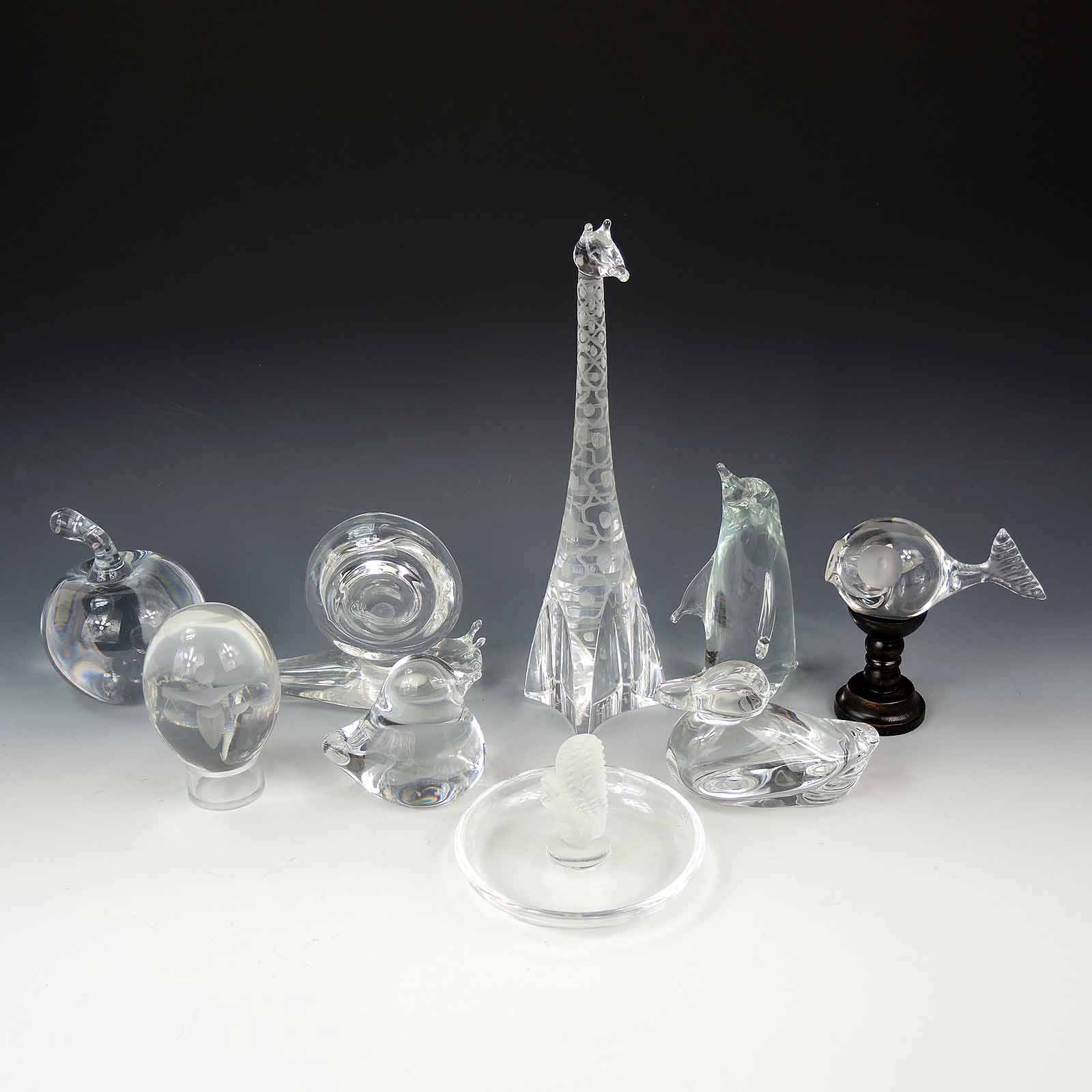 Daum Cut Glass Bird Figurine, Atlantis Glass Duck Figurine, and More