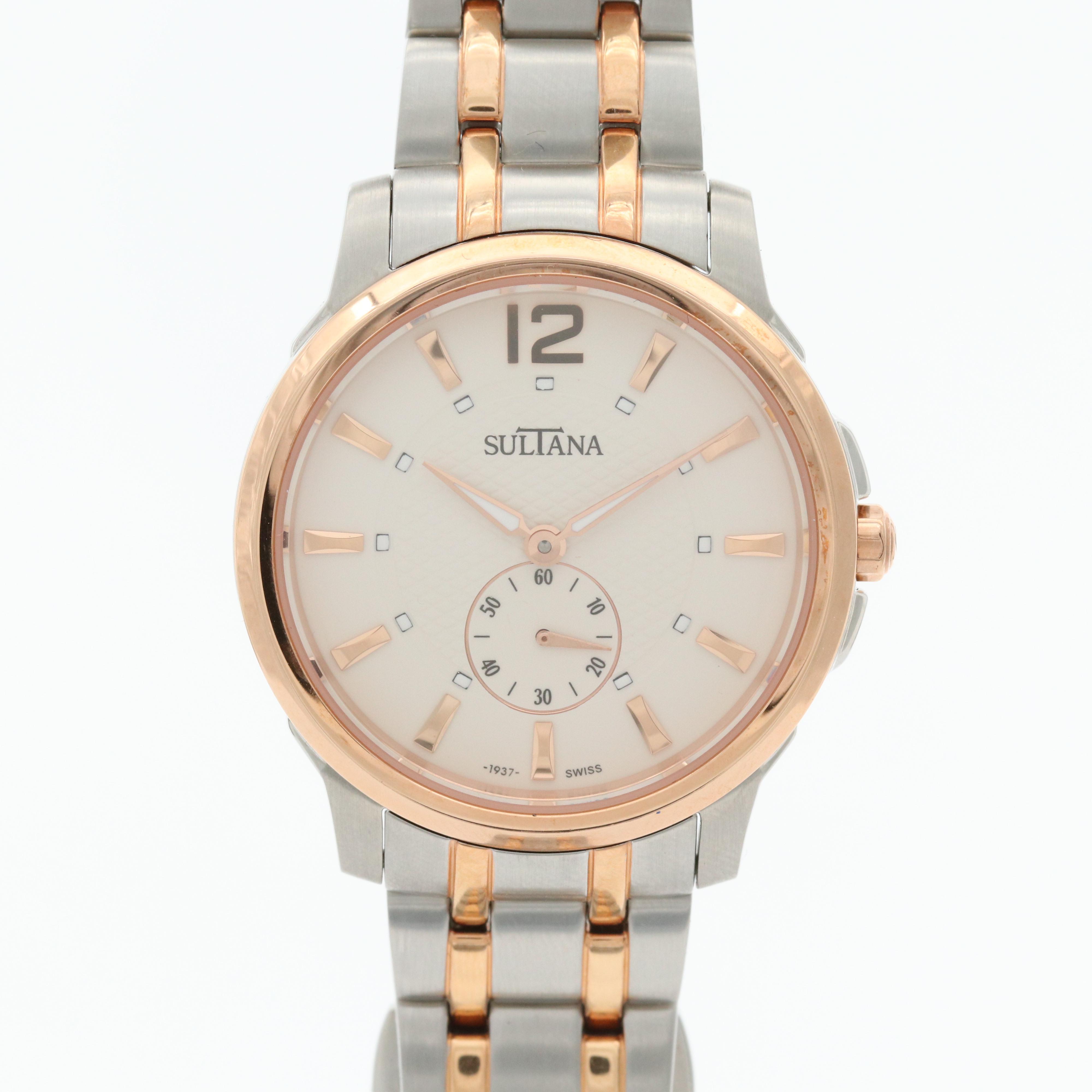 Sultana "Bernice" Rose Gold Tone and Stainless Steel Watch