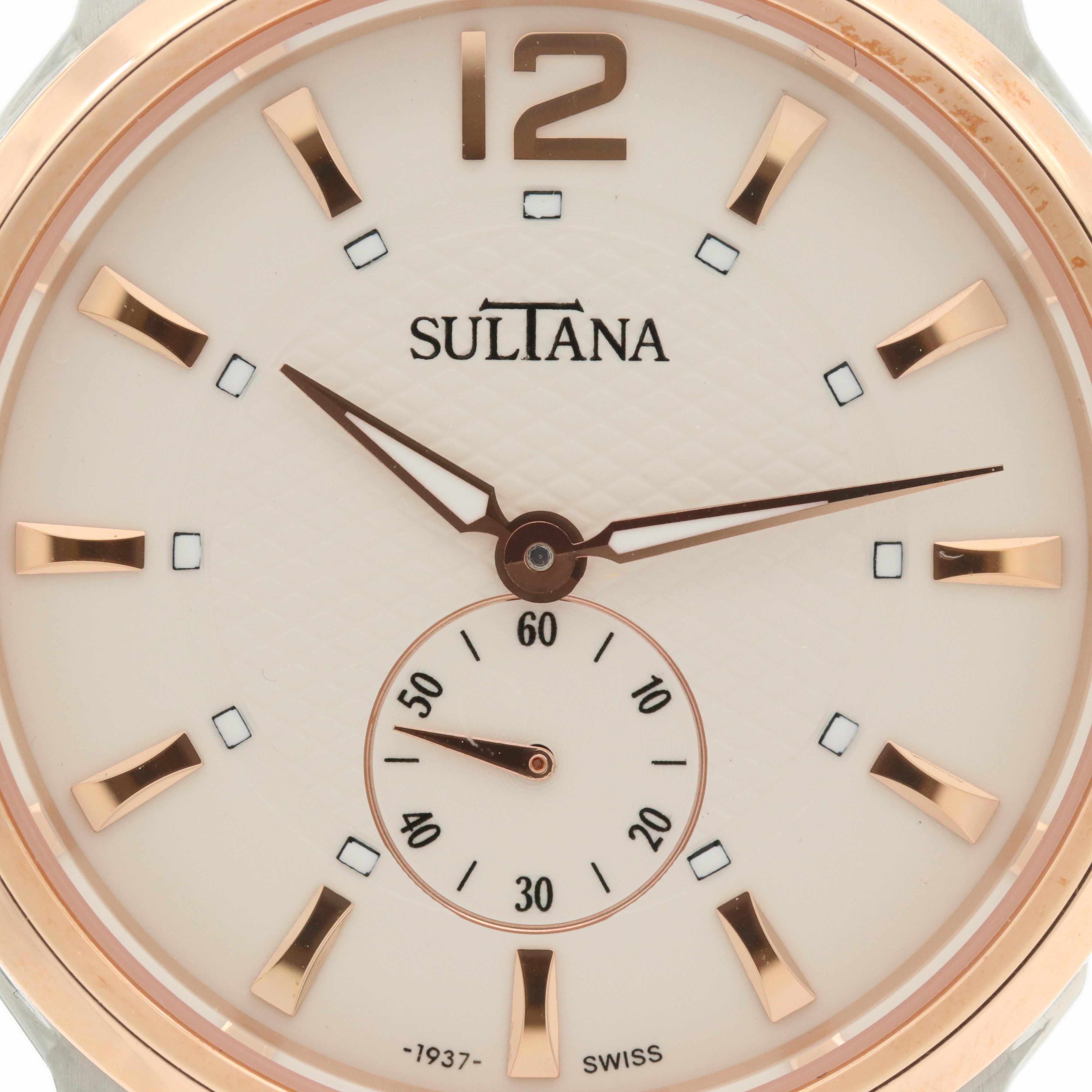 Sultana "Bernice" Rose Gold Tone and Stainless Steel Watch