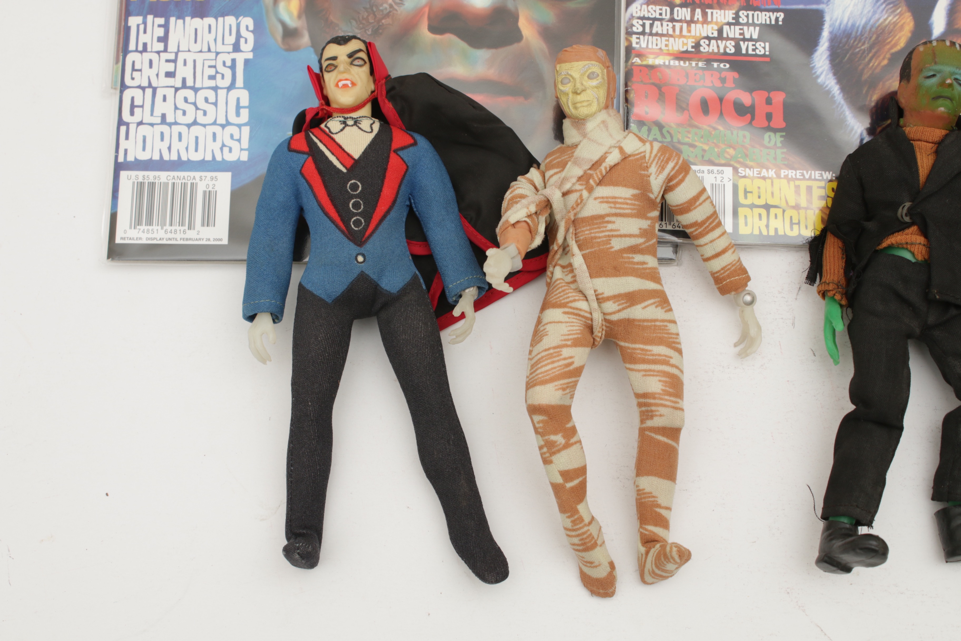 1970s Mego Monster Toys With "Famous Monsters of Filmland" Magazines