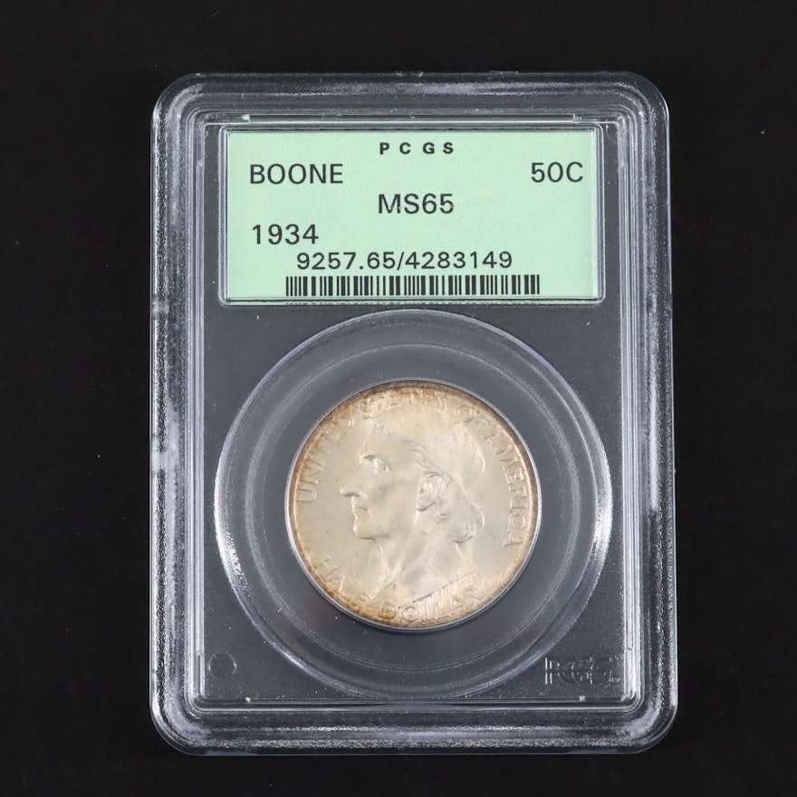 PCGS Graded MS65 1934 Daniel Boone Commemorative Silver Half Dollar