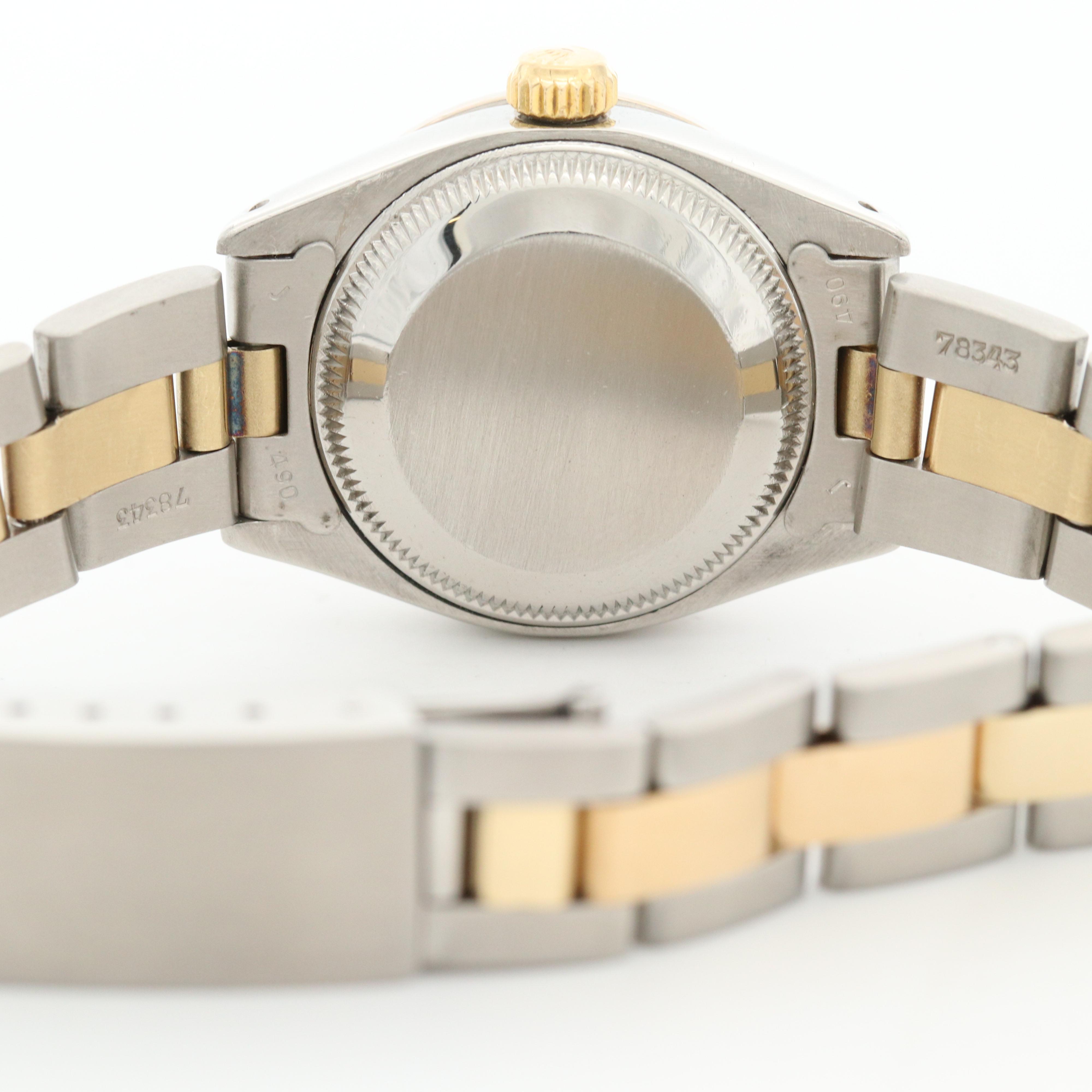 Rolex Datejust 14K and Stainless Steel Watch With Diamond Bezel and Dial