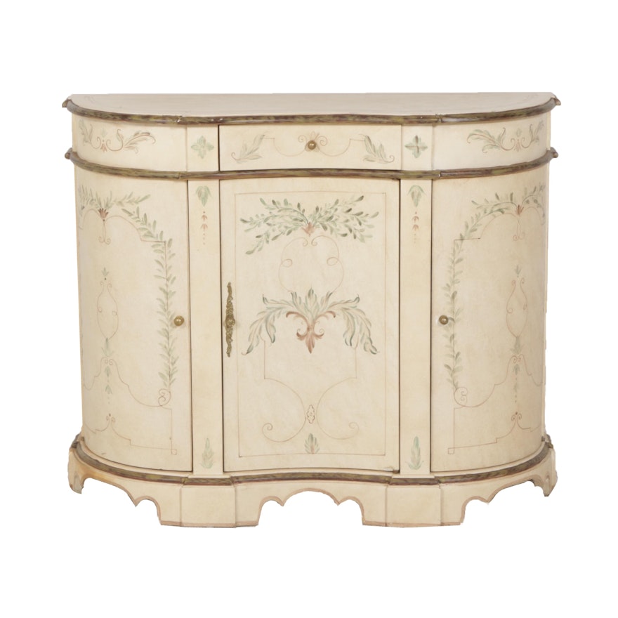French Provincial Style Demilune Hall Cabinet