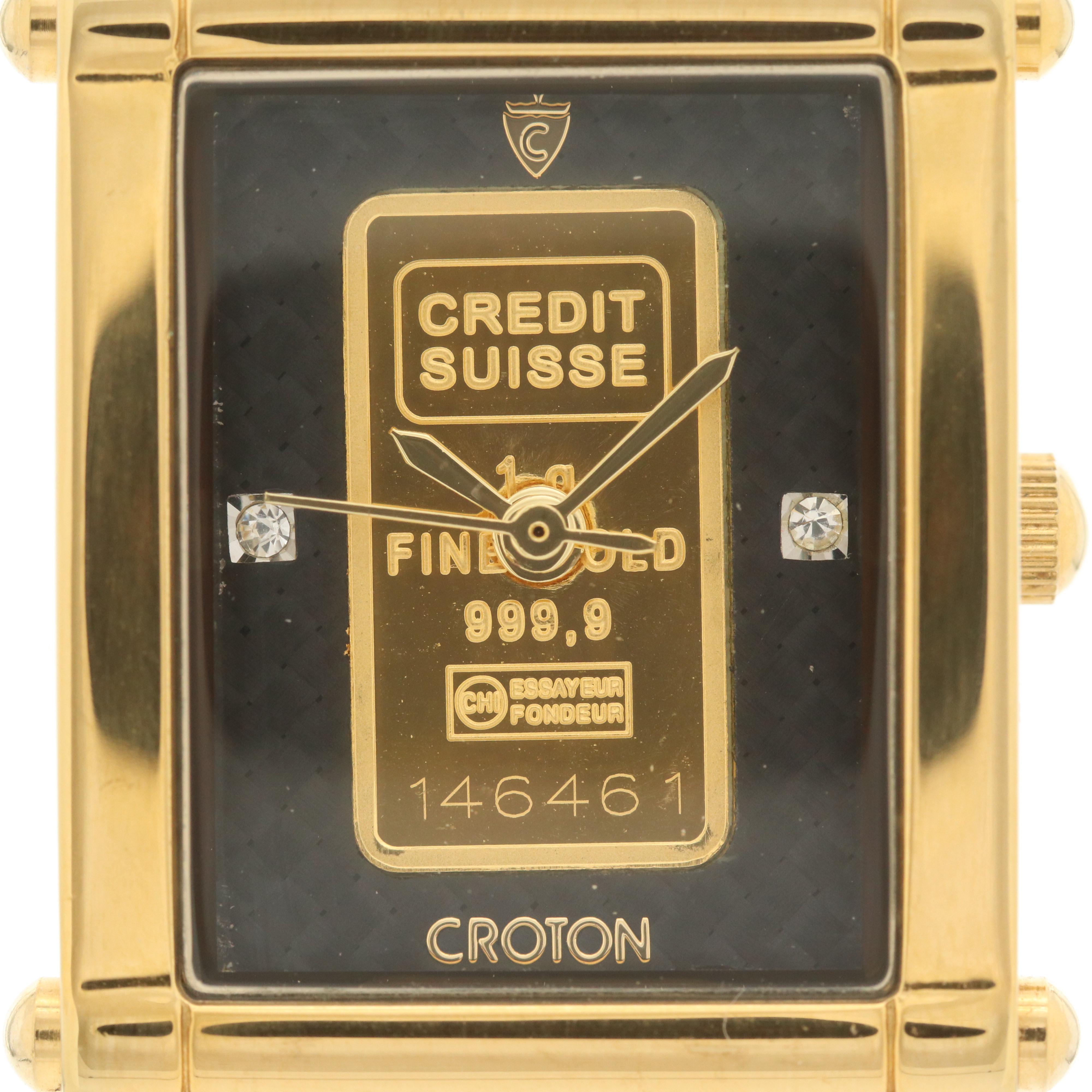 Croton Gold Ingot Dial Quartz Watch