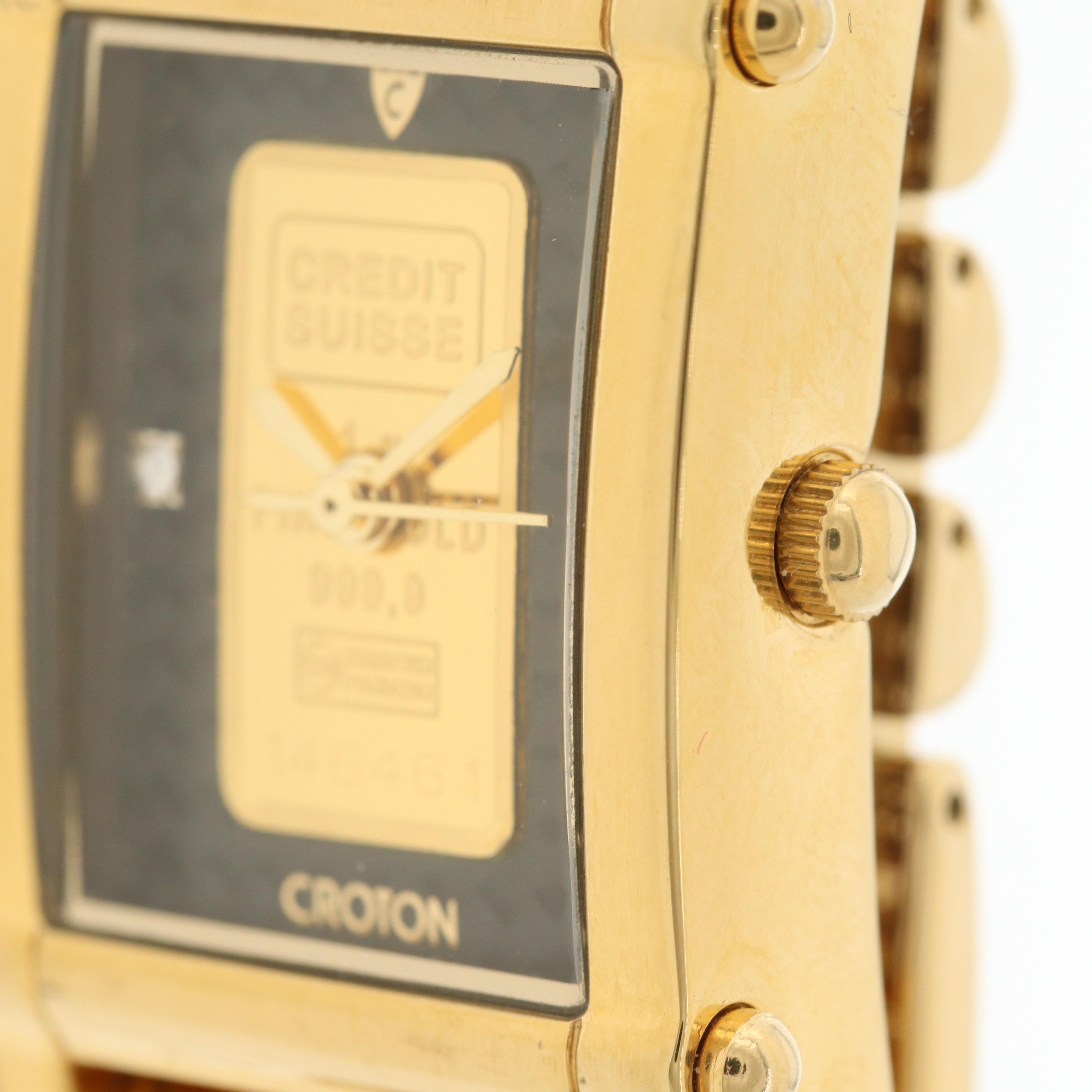Croton Gold Ingot Dial Quartz Watch