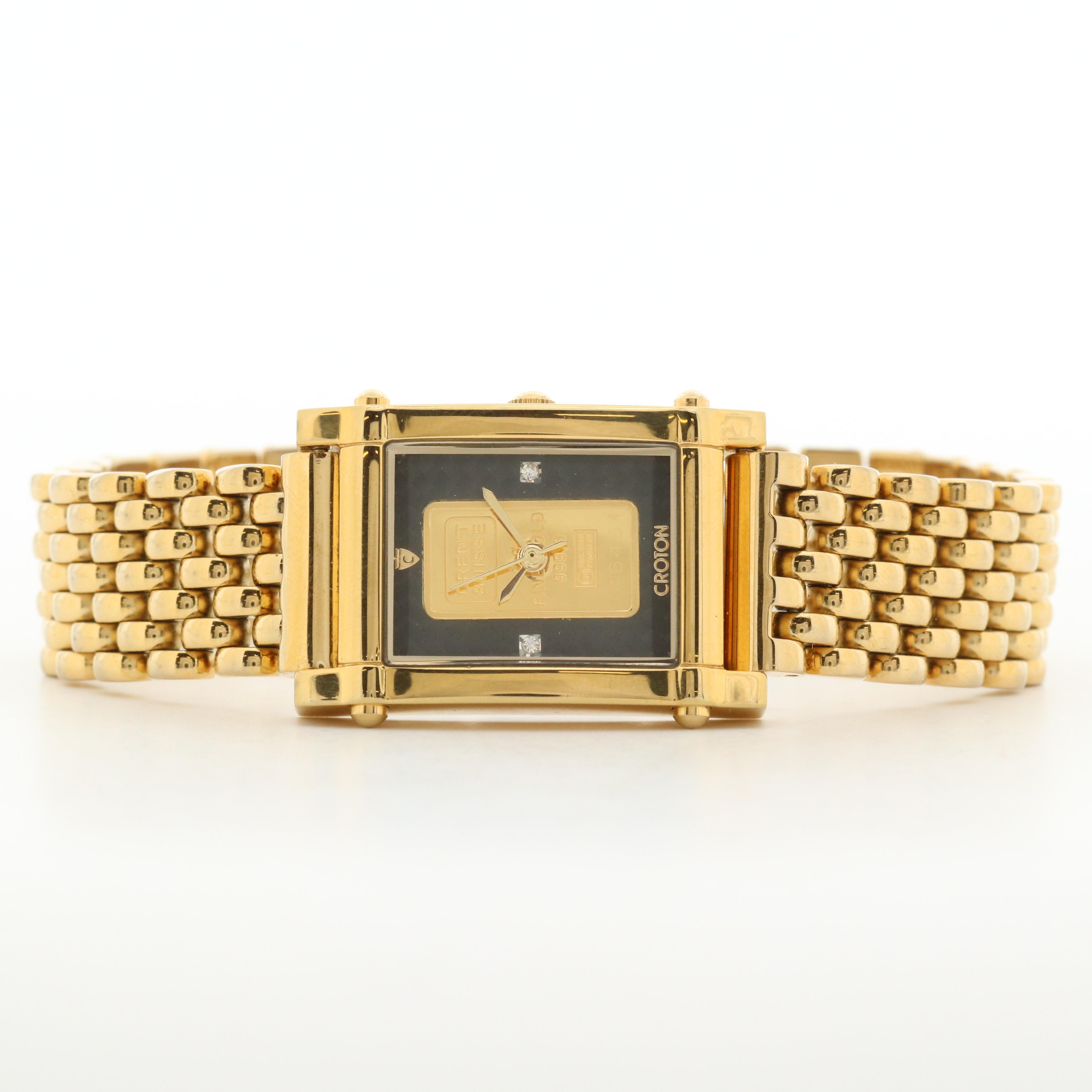 Croton Gold Ingot Dial Quartz Watch