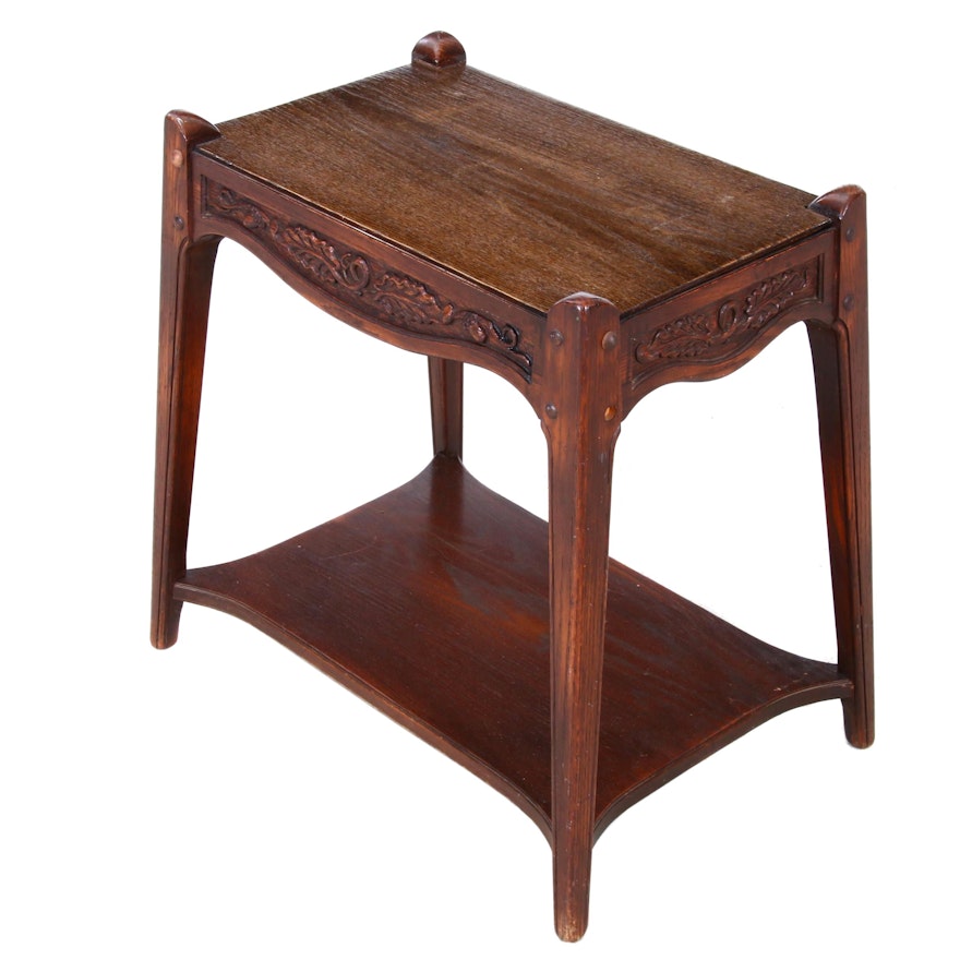 Romweber Oak Side Table, Mid 20th Century