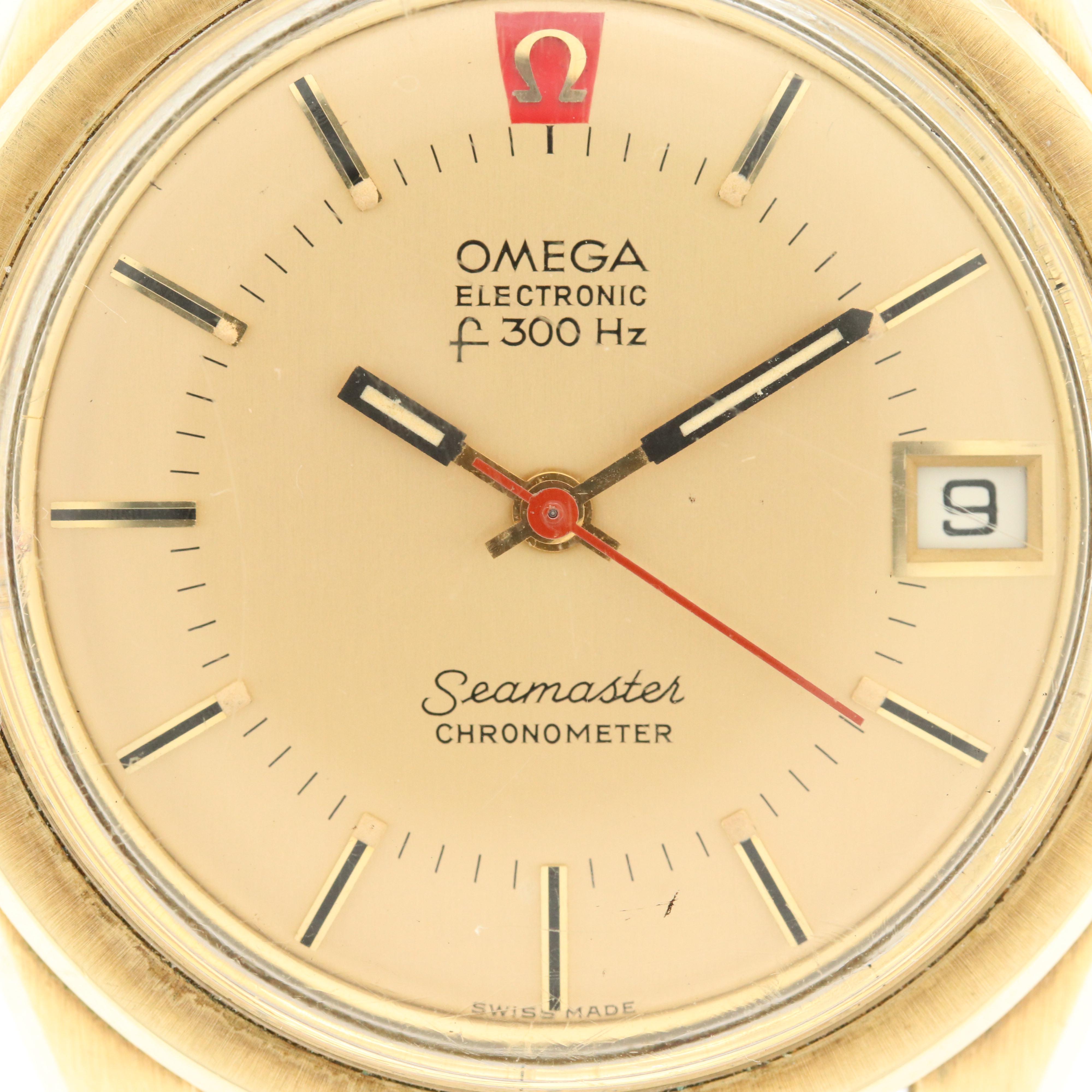 Vintage Omega Seamaster Gold Tone Tuning Fork Electric Watch, Circa 1970