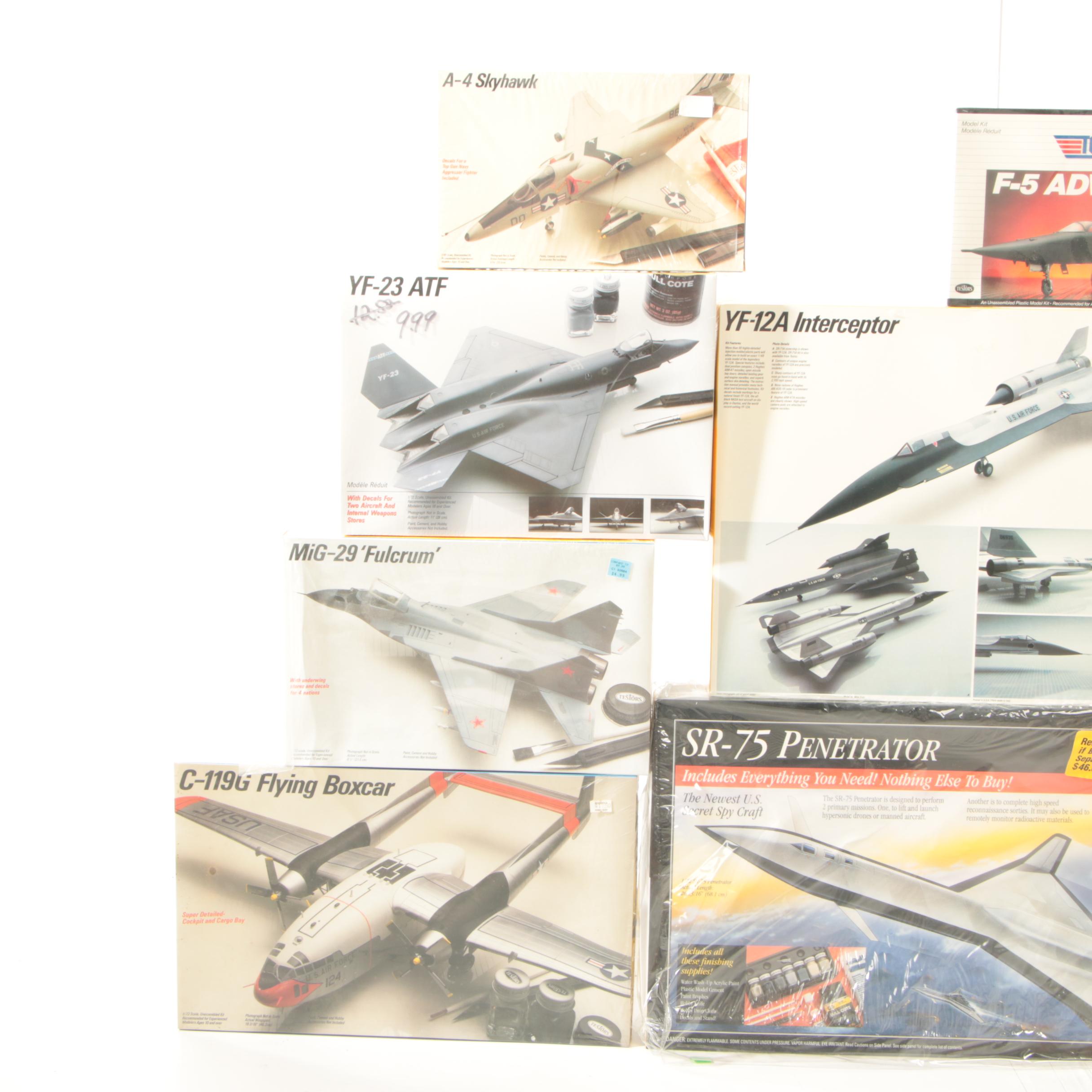 Testors Aircraft Model Kits Including the "SR-75 Penetrator", Contemporary