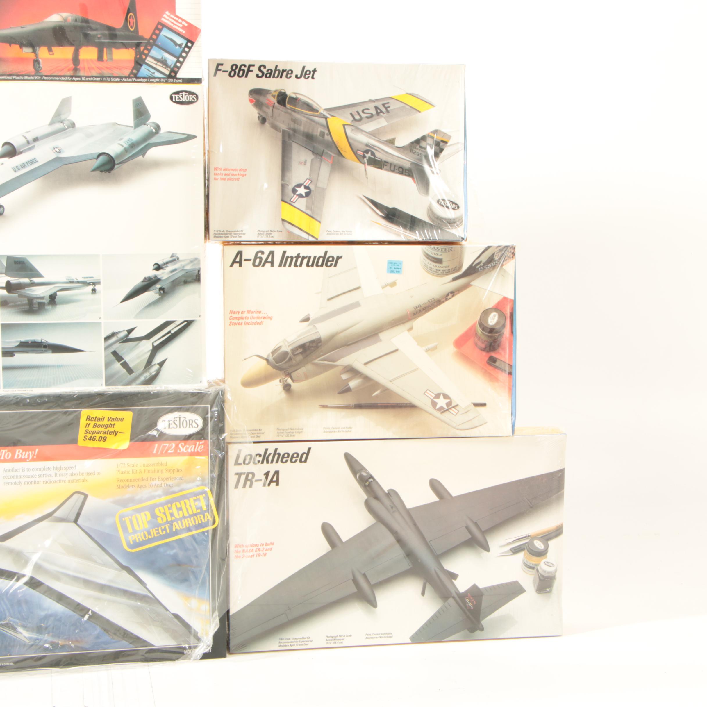 Testors Aircraft Model Kits Including the "SR-75 Penetrator", Contemporary
