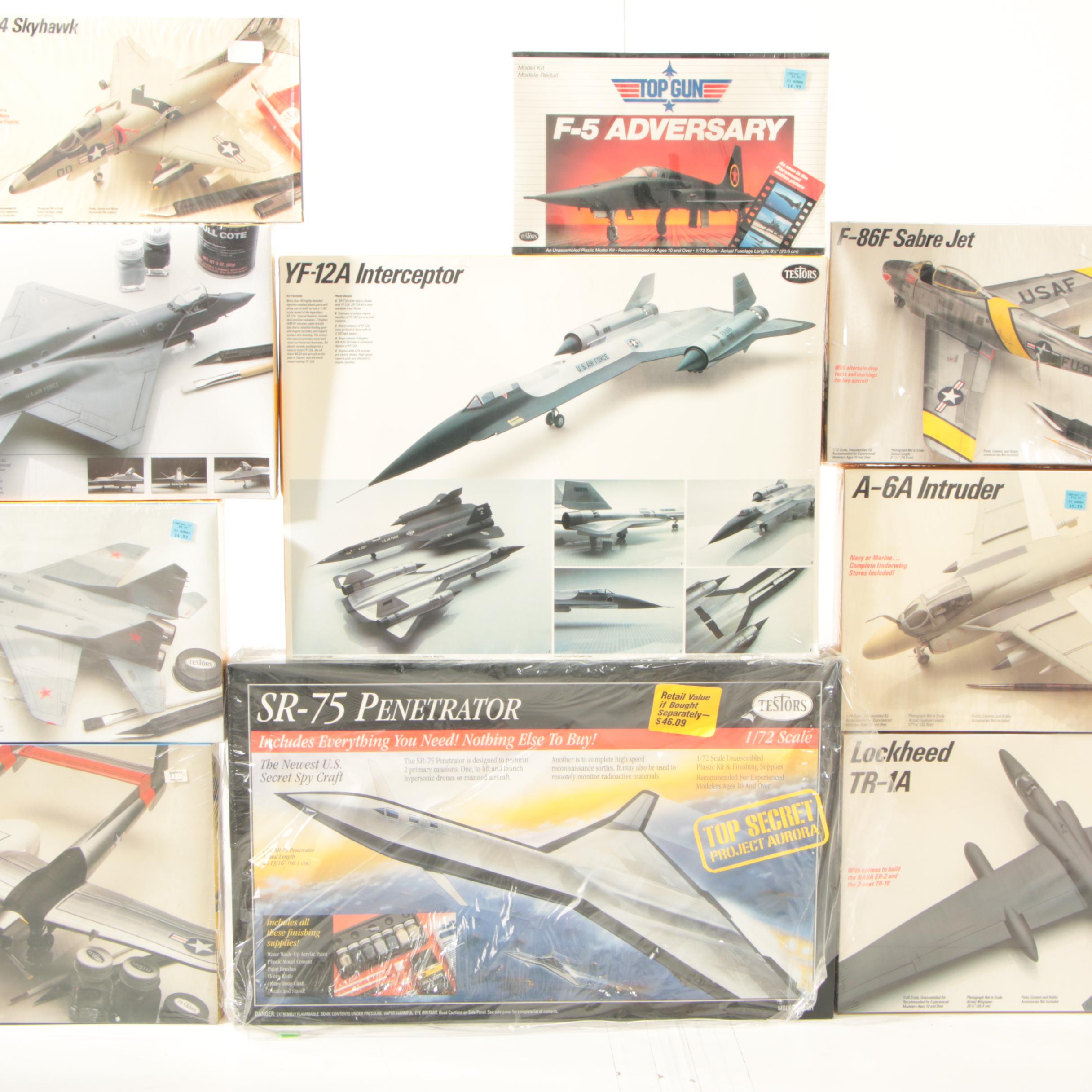 Testors Aircraft Model Kits Including the "SR-75 Penetrator", Contemporary