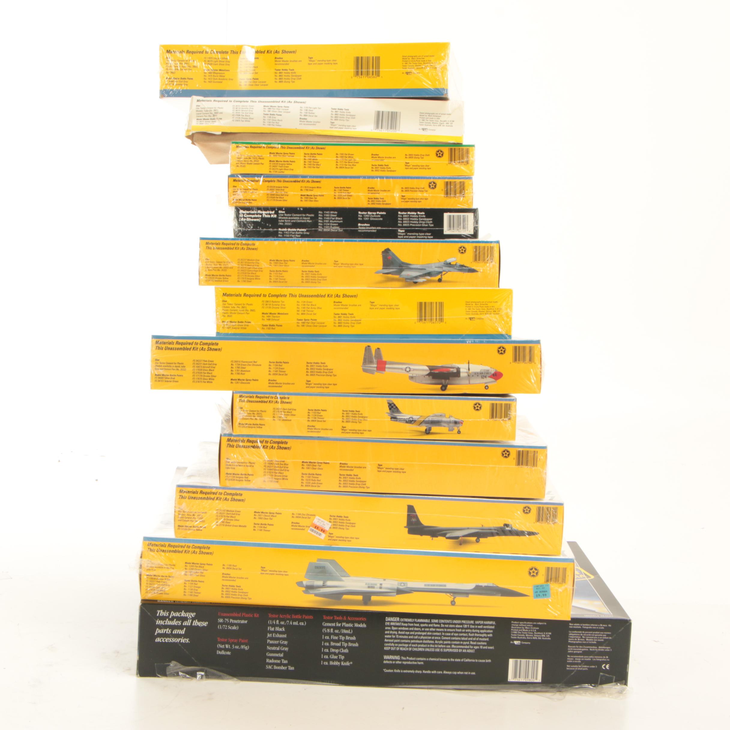 Testors Aircraft Model Kits Including the "SR-75 Penetrator", Contemporary