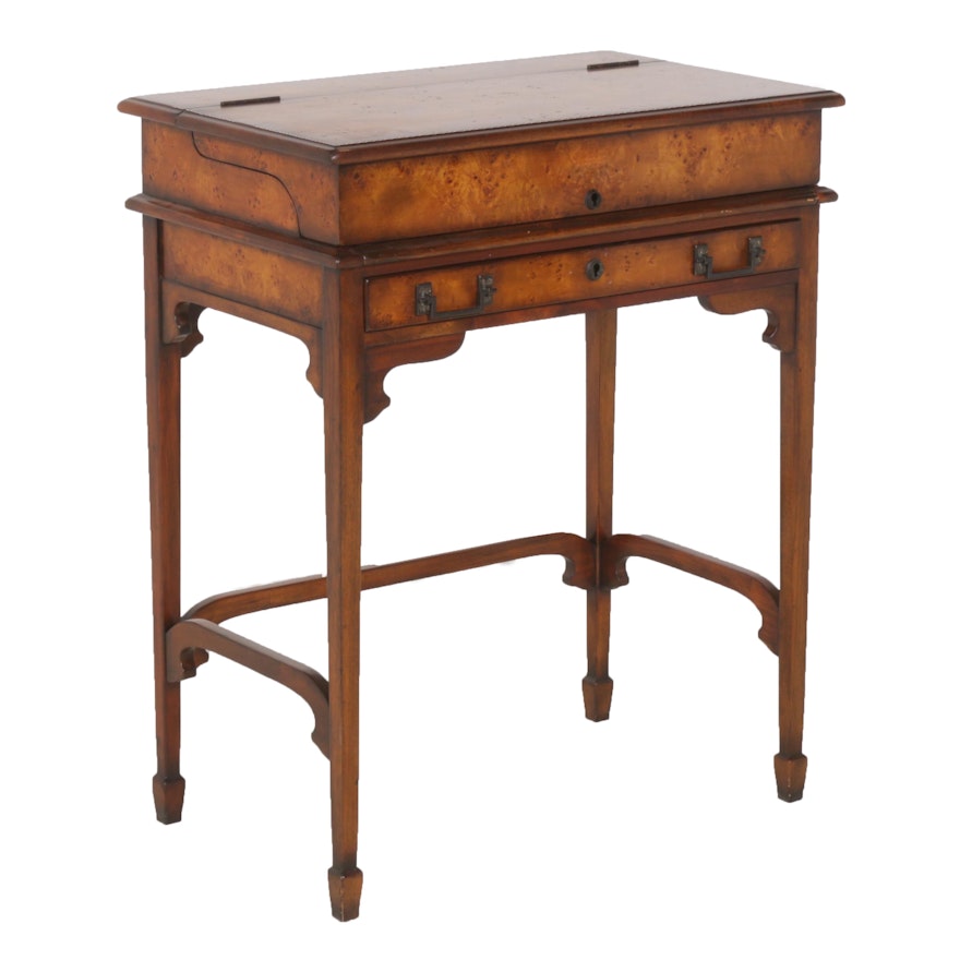 Theodore Alexander Burl Wood Lift-Top Desk