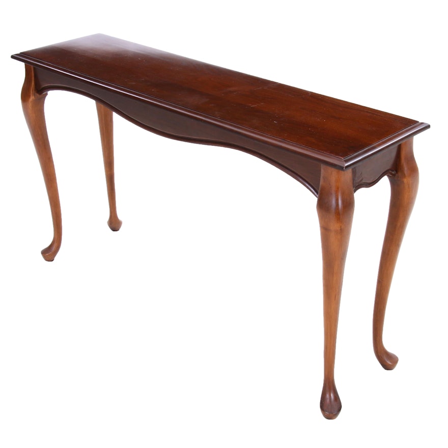 Queen Anne Style Walnut Hall Table