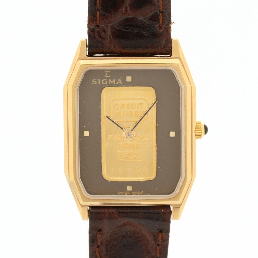 Sigma Gold Ingot Dial Quartz Wristwatch