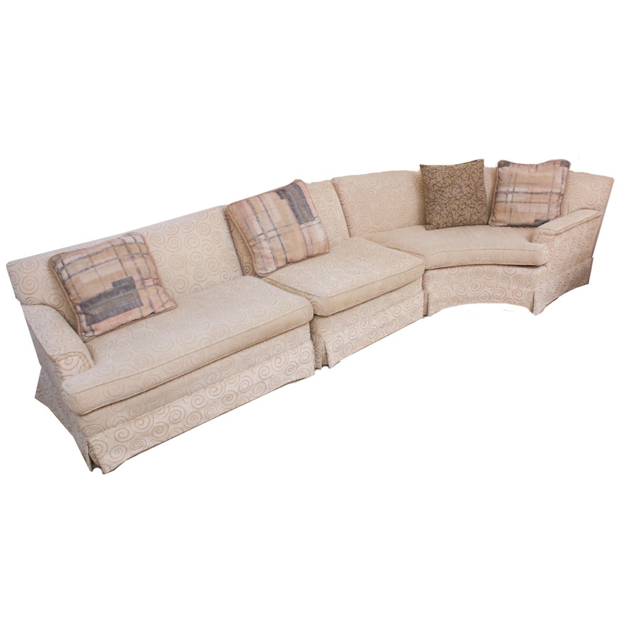 Fortners Neutral Swirl Pattern Upholstered Sectional Couch
