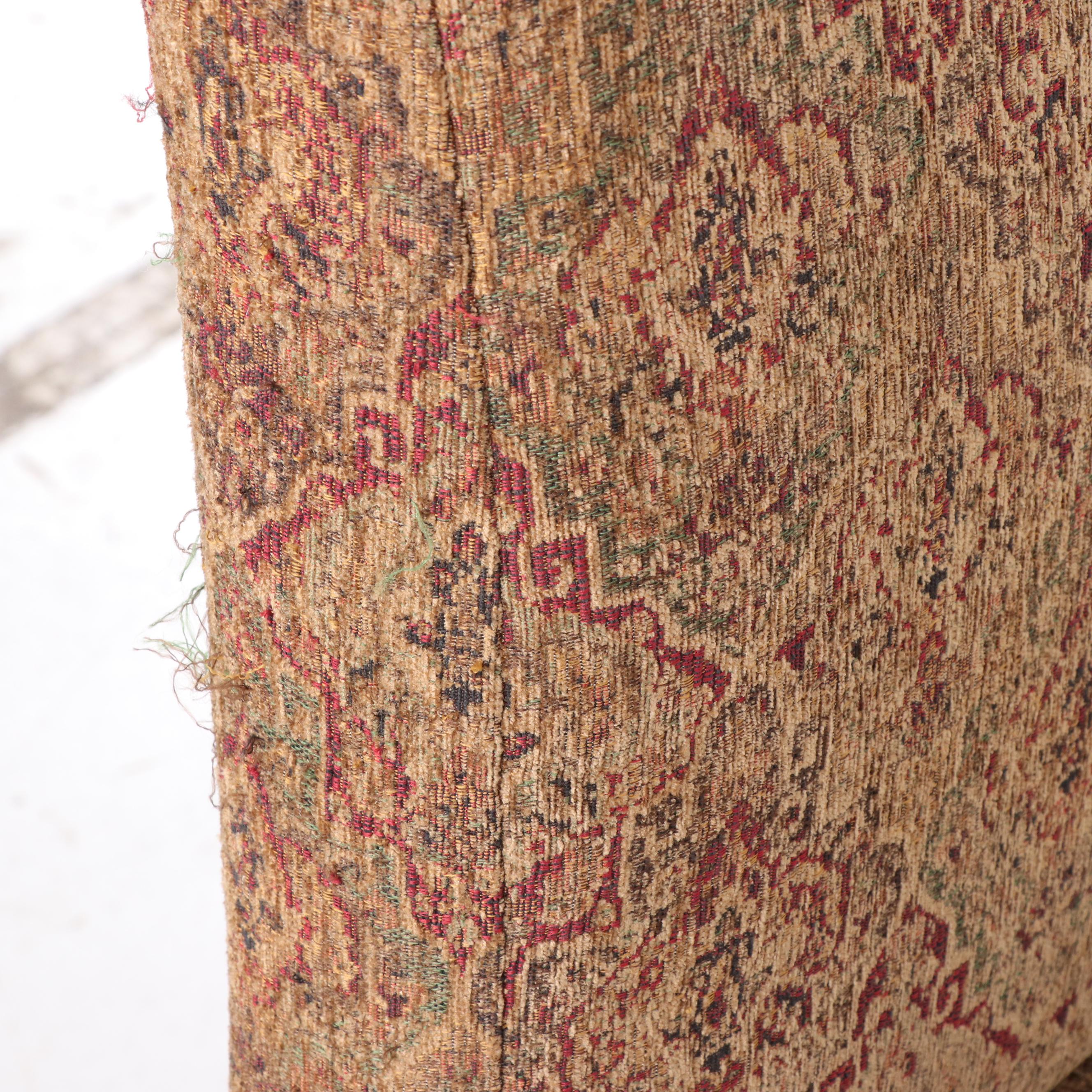 Pair of Bombay Company Upholstered Tassel Back Parsons Dining Chairs