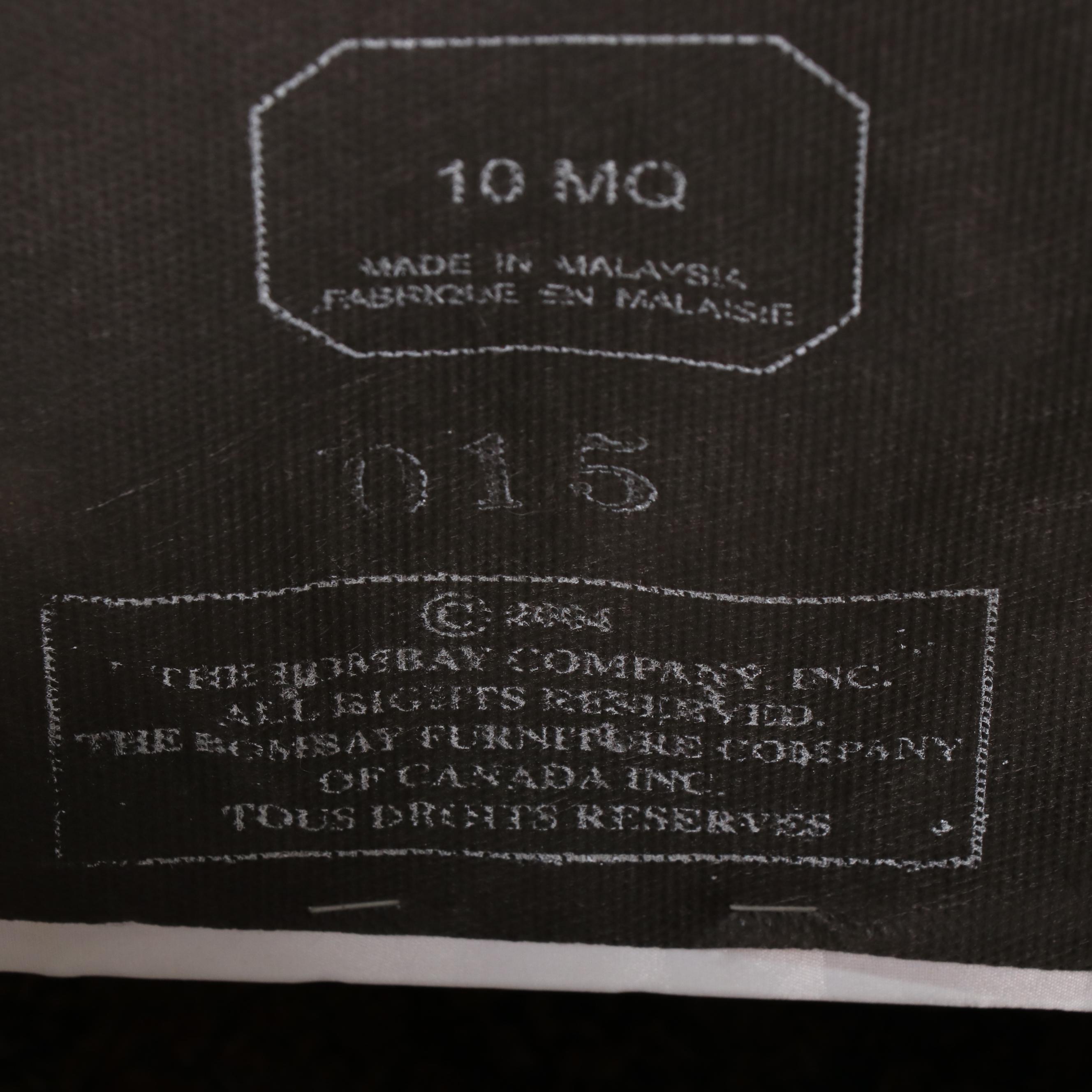 Pair of Bombay Company Upholstered Tassel Back Parsons Dining Chairs