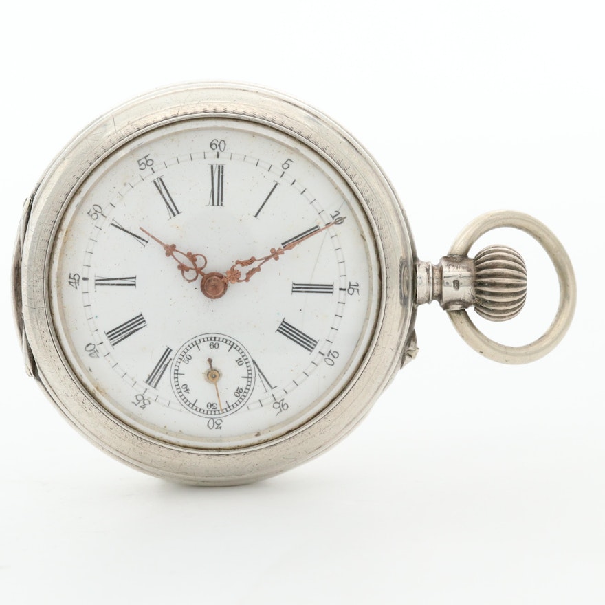 European 800 Silver Pocket Watch