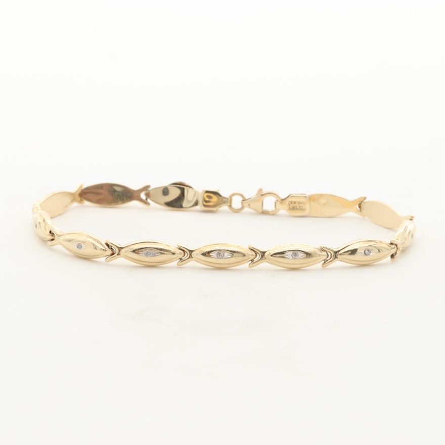 10K Yellow Gold Diamond Bracelet