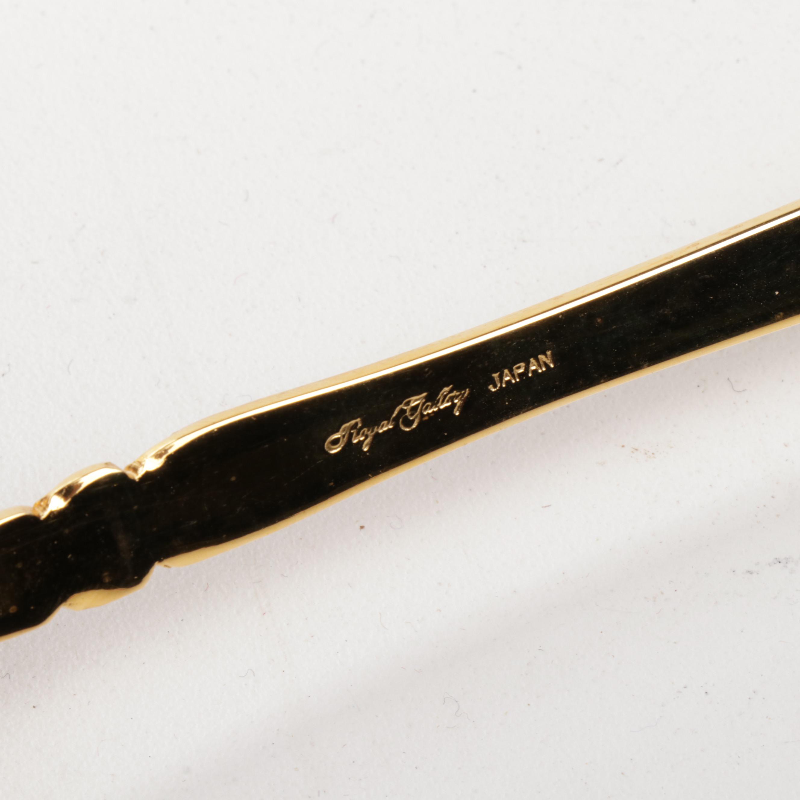 Gold-Tone Flatware in Box Featuring Royal Gallery "Spun Gold"