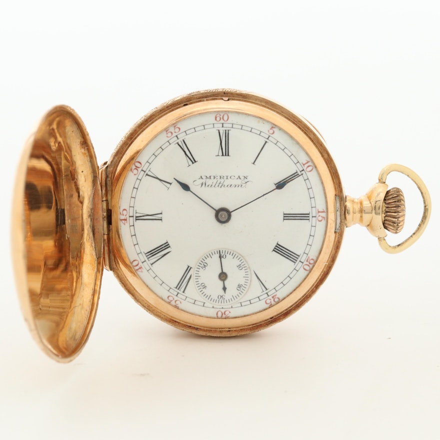 1896 American Waltham 14K Yellow Gold Pocket Watch