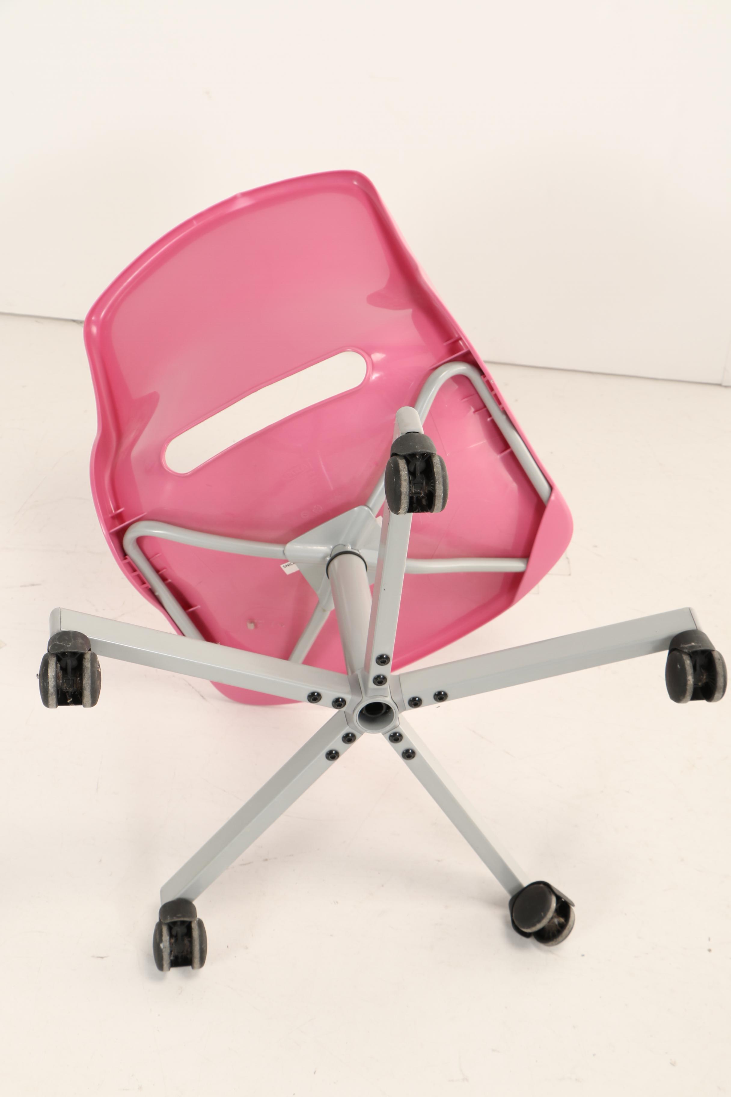 Ikea, "Snille" Molded Plastic and Powder-Coated Steel Child's Swivel Desk Chair