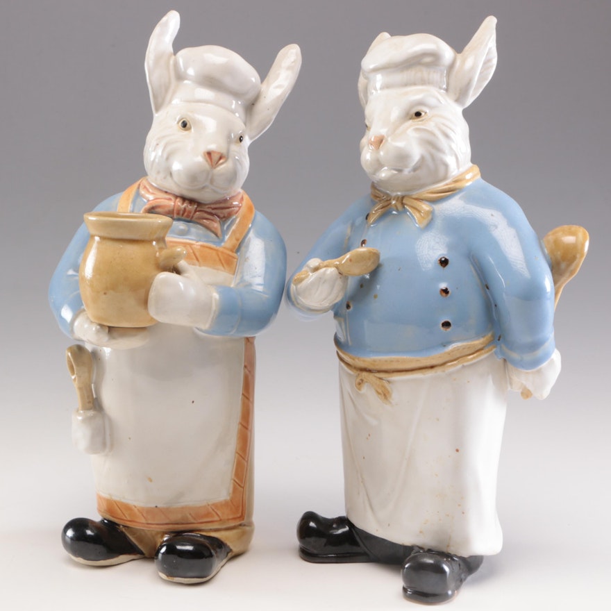 Rabbit Chef Ceramic Figurines