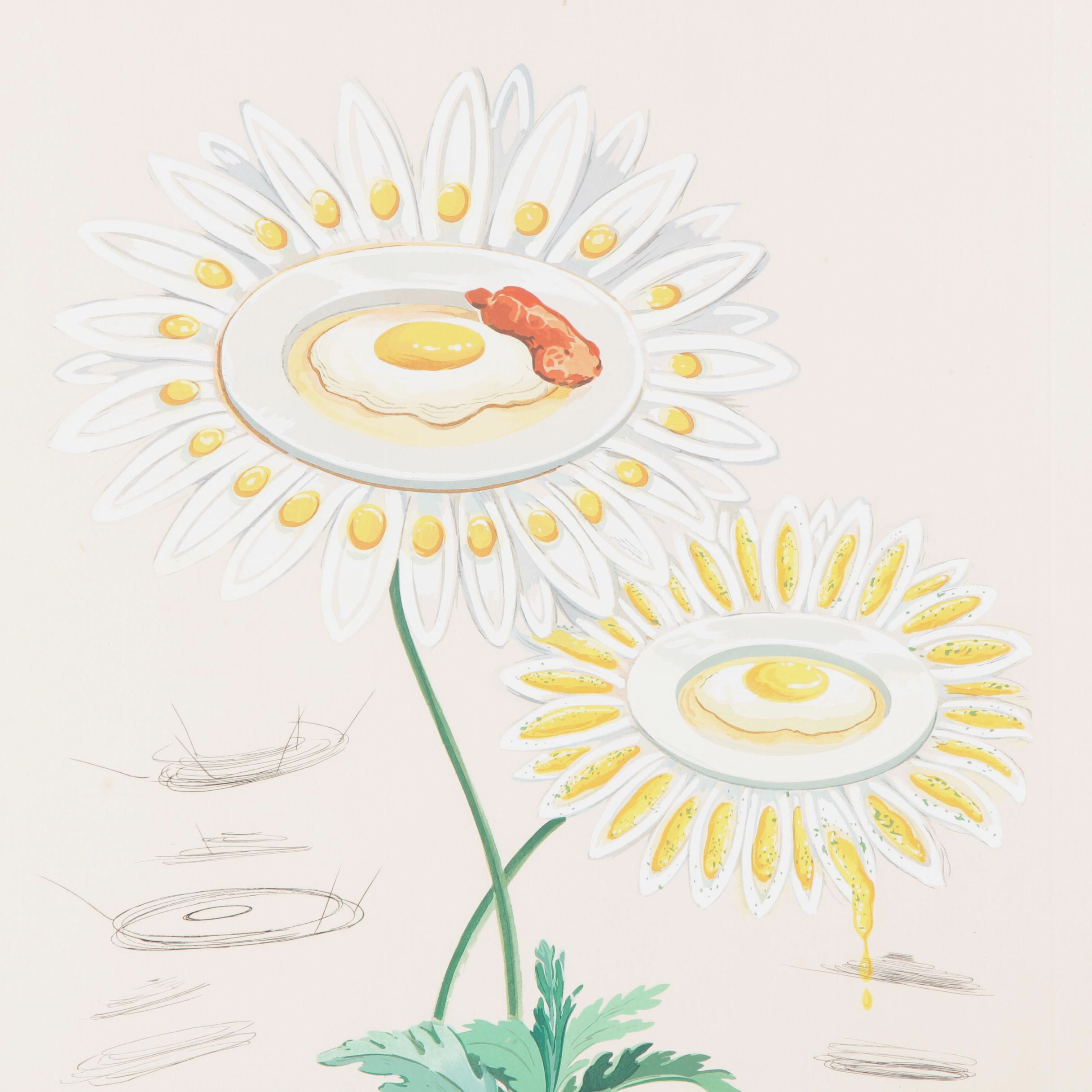 Salvador Dalí Mixed Media Print "Chrysanthemum Frutescens"