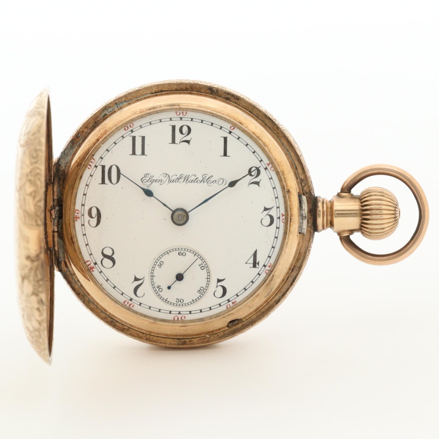 Elgin National Watch Company Gold Filled Hunting Case Pocket Watch, Circa 1894
