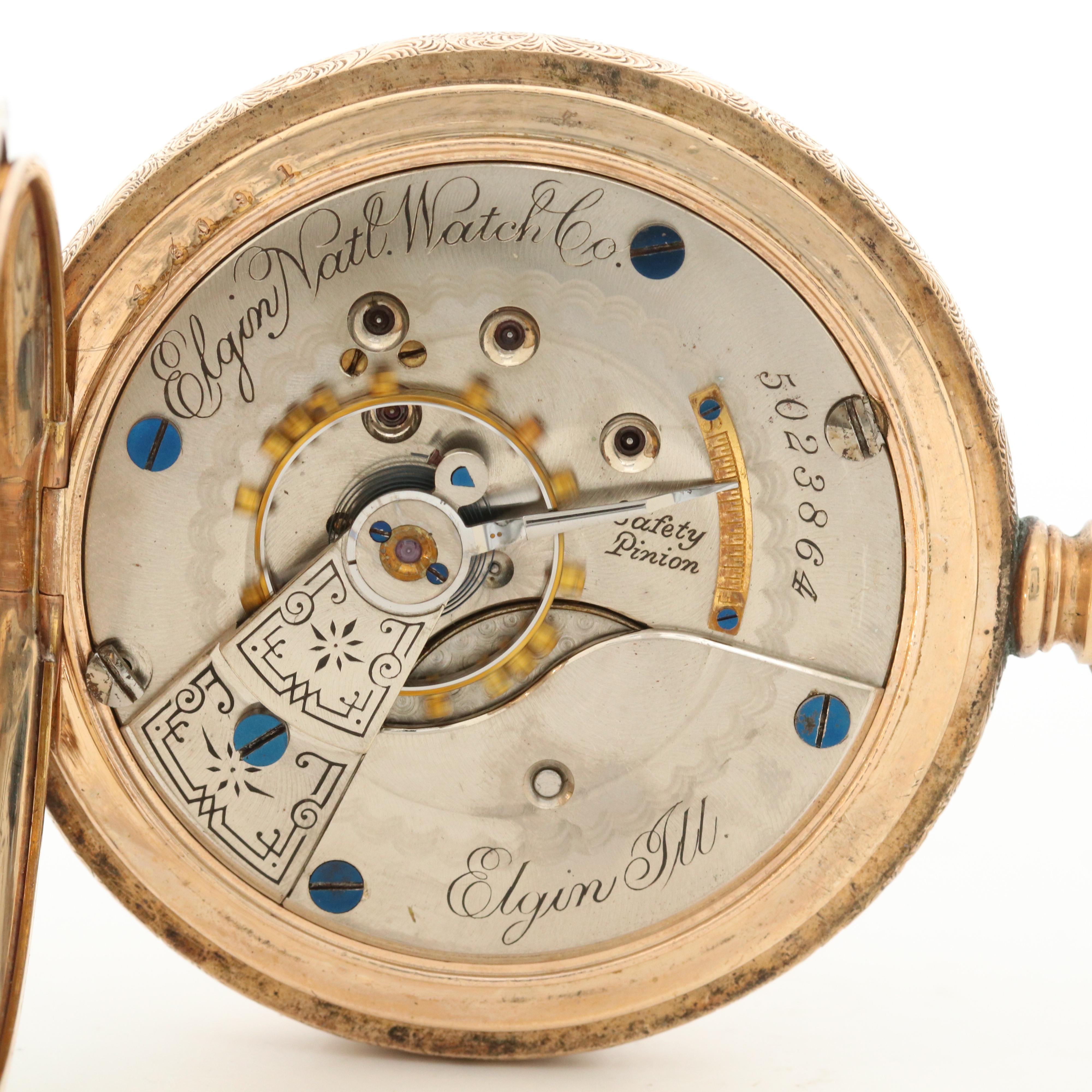 Elgin National Watch Company Gold Filled Hunting Case Pocket Watch, Circa 1894