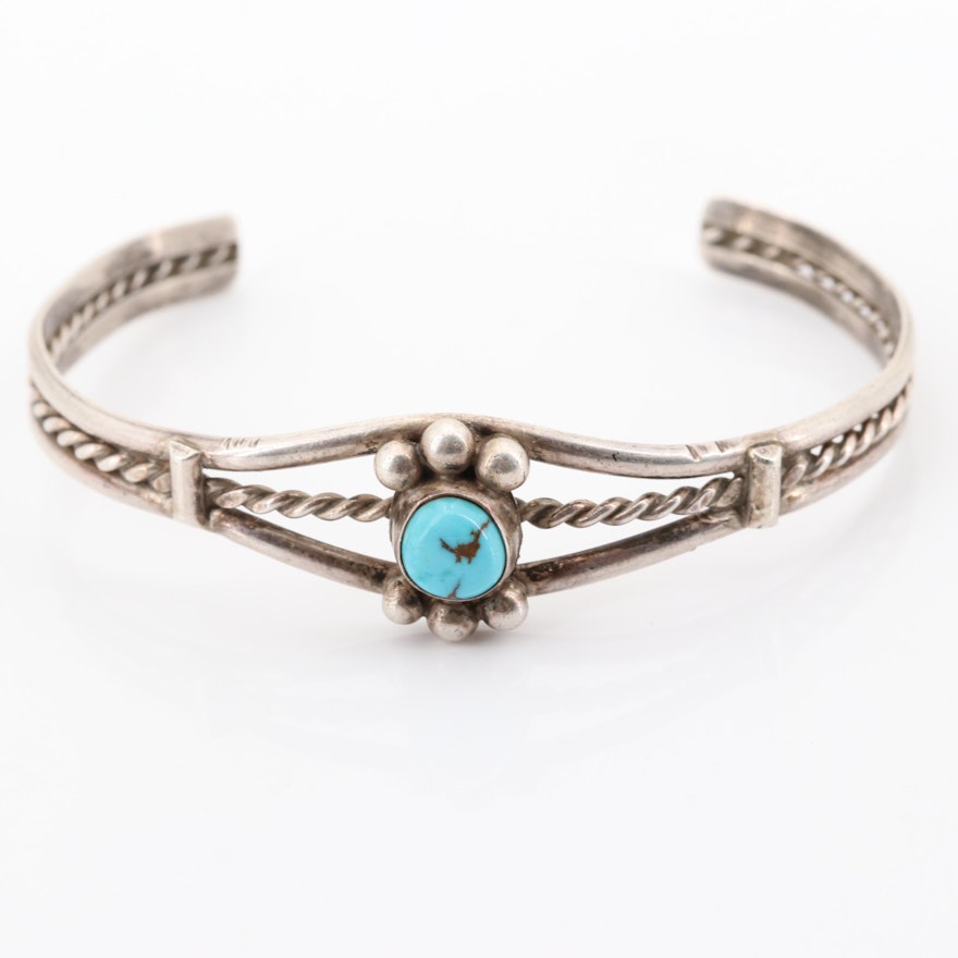 Sterling Silver and Turquoise Bangle Bracelet