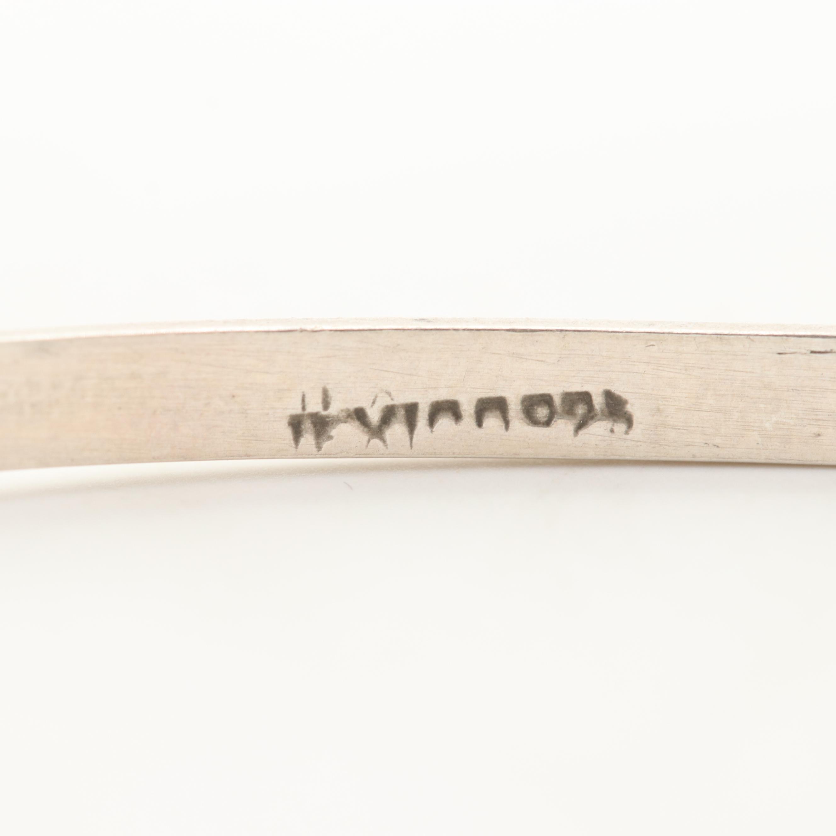 Assortment of Sterling Silver Bangle Bracelets Featuring Taxco Mexico